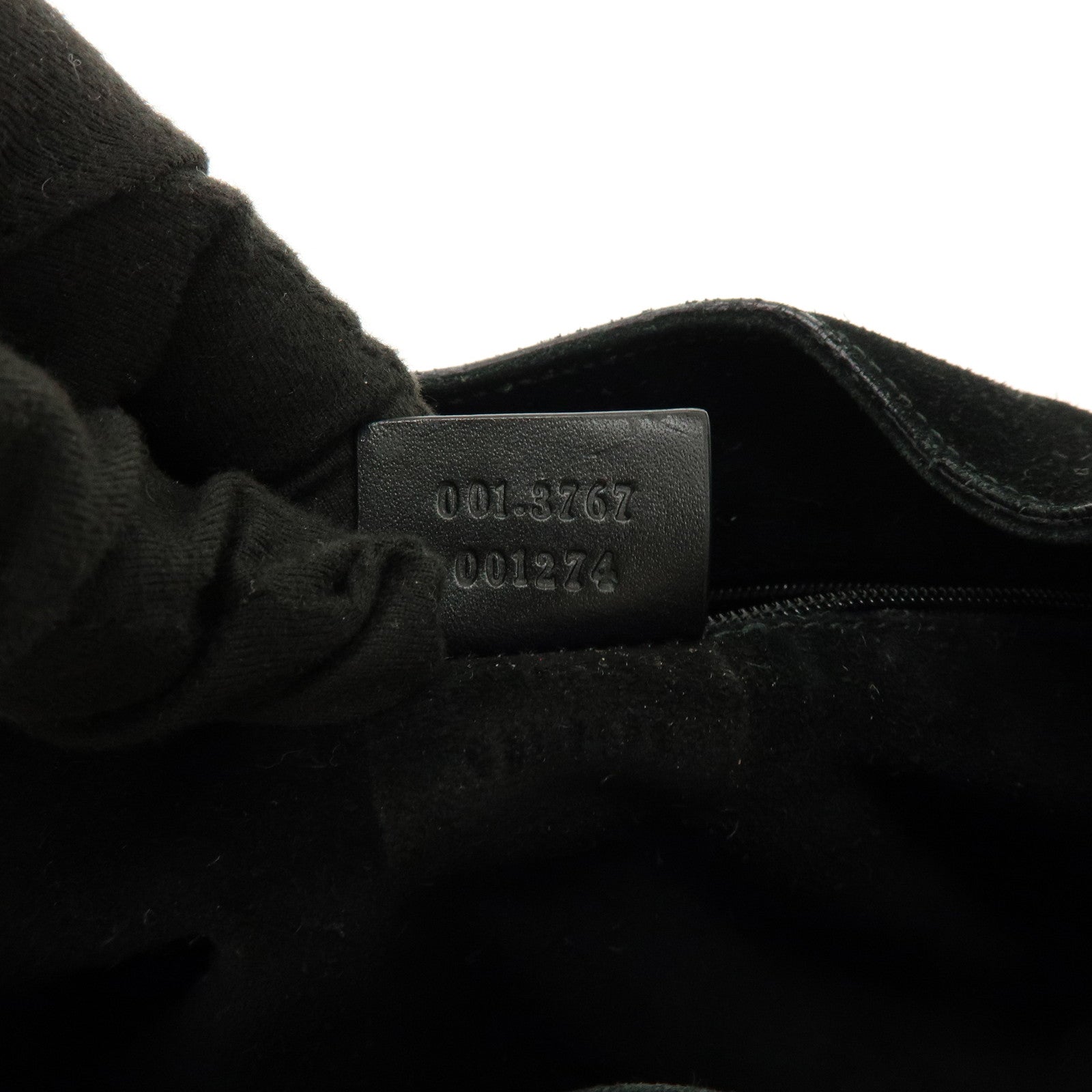 GUCCI Suede Leather Shoulder Bag Hand Bag Black 001・3767