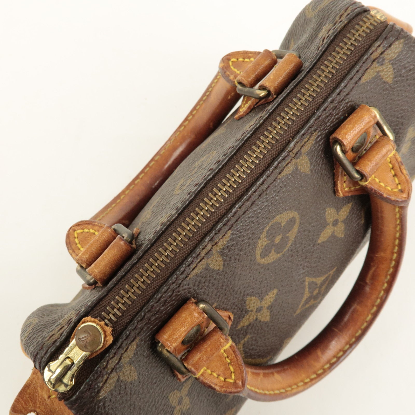 Louis Vuitton Monogram Mini Speedy Hand Bag Brown M41534 Used
