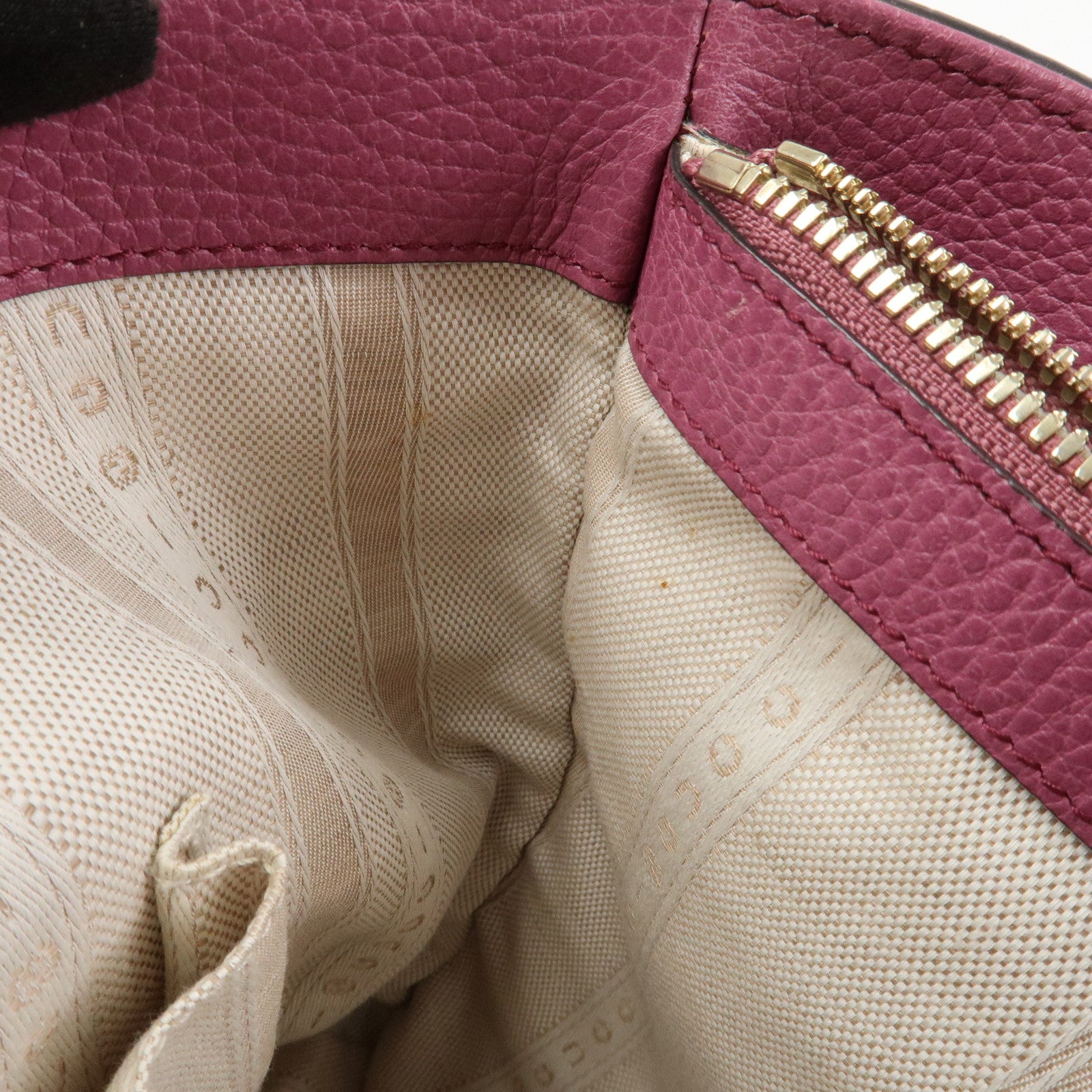 GUCCI Interlocking G Leather Tote Bag Shoulder Bag Purple 388561