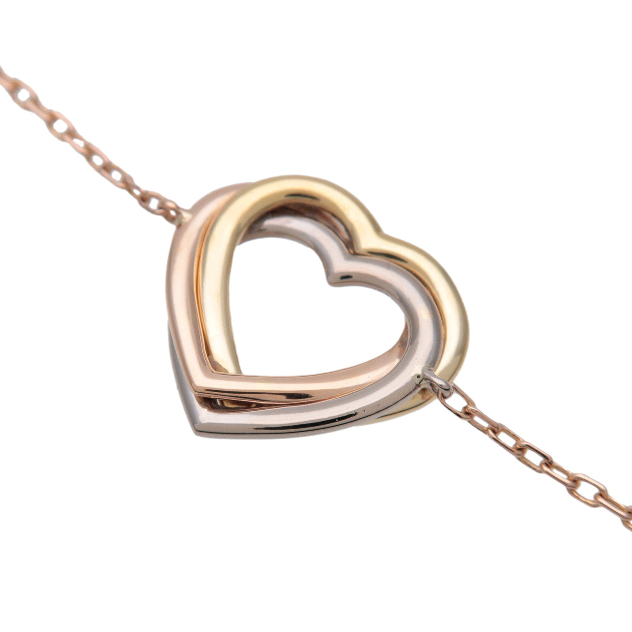 Cartier Trinity Heart Bracelet K18 750 Yellow/White/Rose Gold