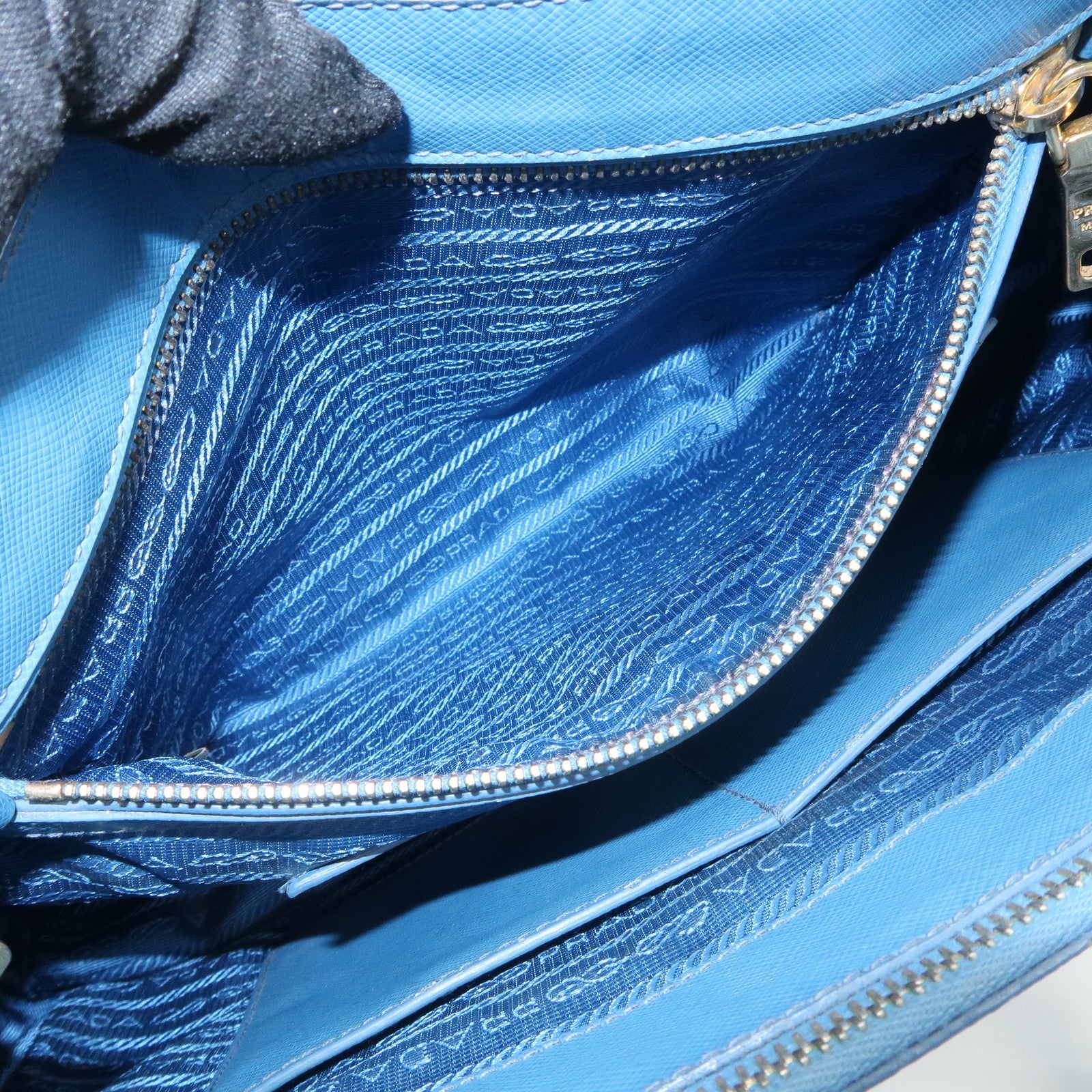 PRADA Galleria Saffiano Leather 2Way Bag Hand Bag Blue BN2274