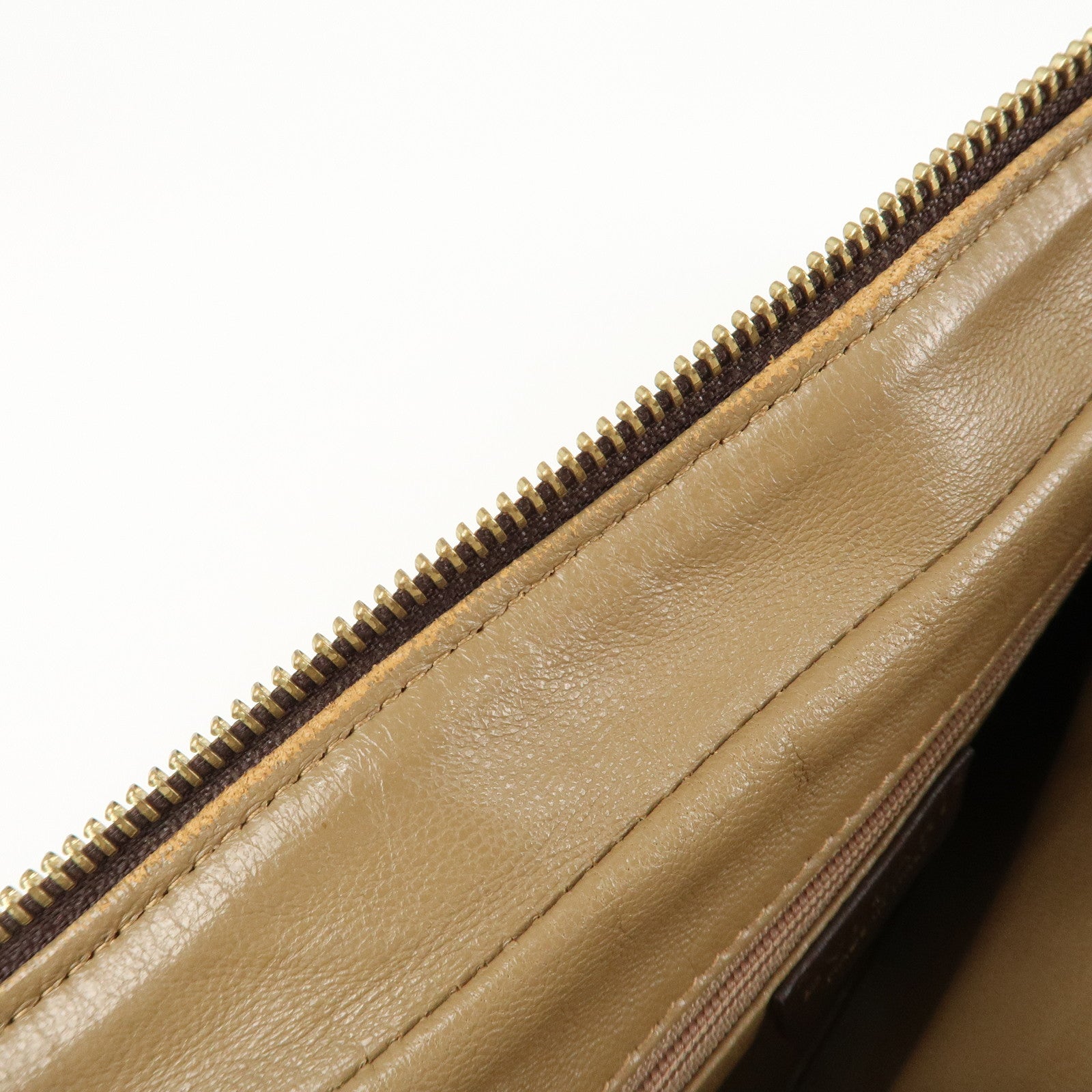 BVLGARI Leoni Leather Hand Bag Boston Bag Brown Gold Hardware Used