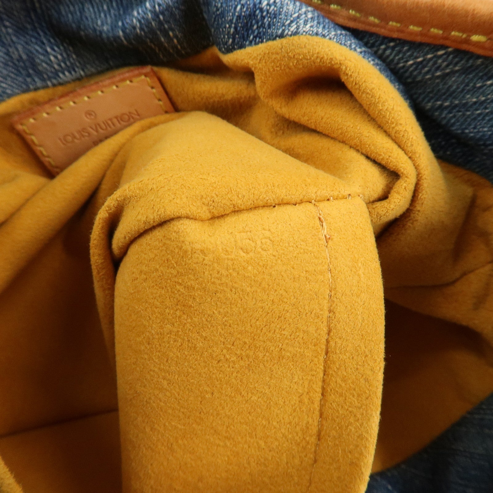 Louis Vuitton Monogram Denim Pleaty Hand Bag Blue M95020