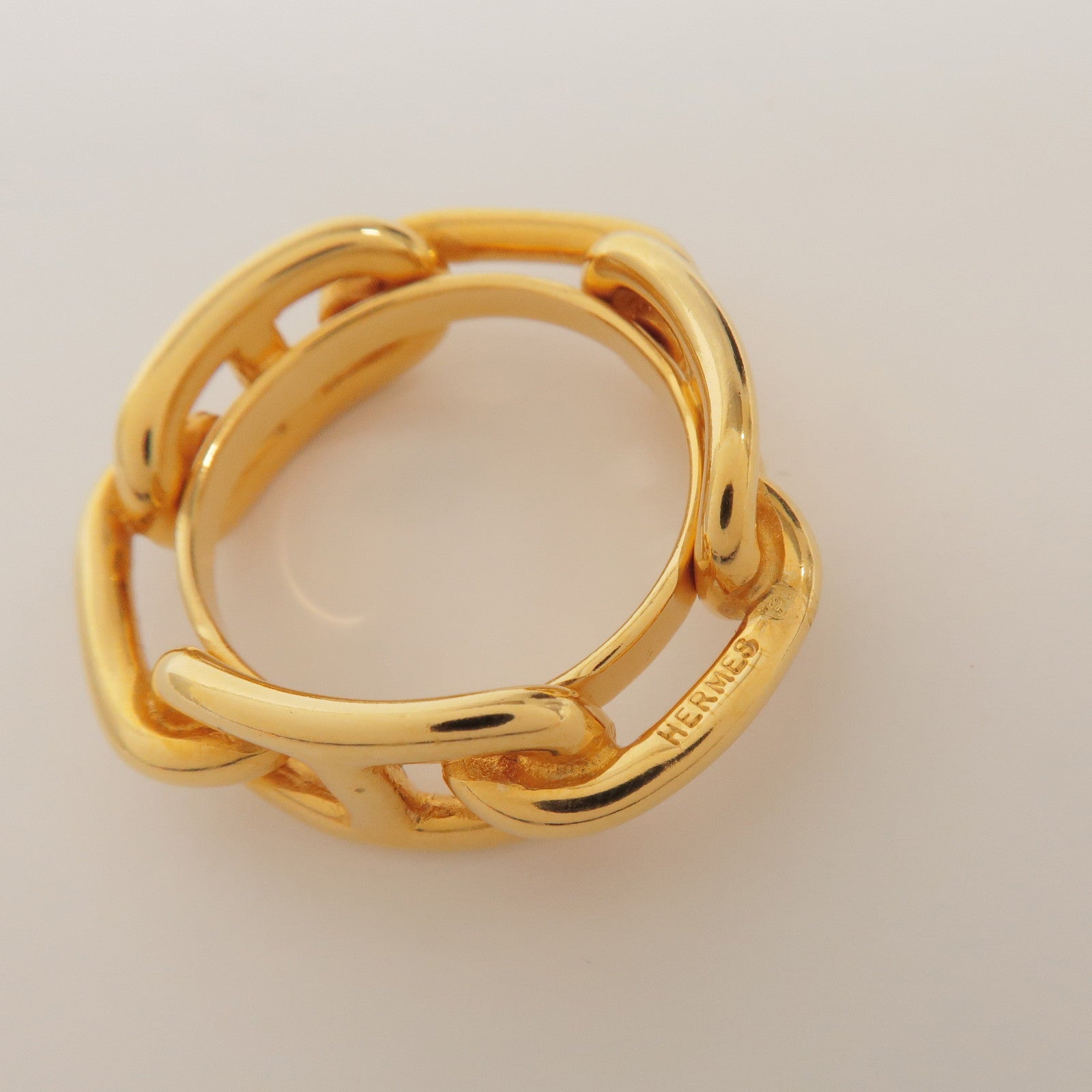 HERMES Metal Chaine d’Ancre Scarf Ring Gold