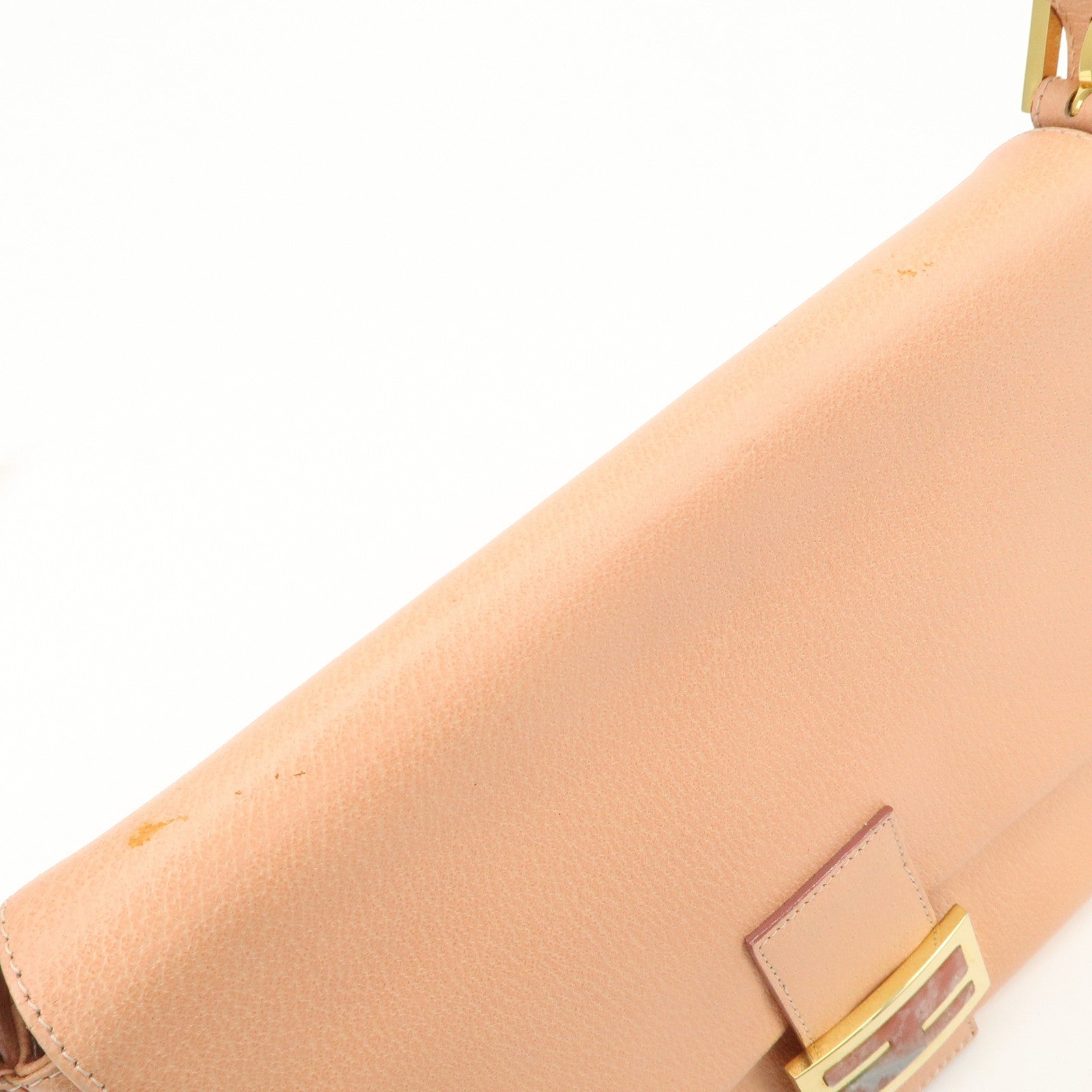 FENDI Mamma Baguette Leather Hand Bag Shoulder Bag Pink 26325