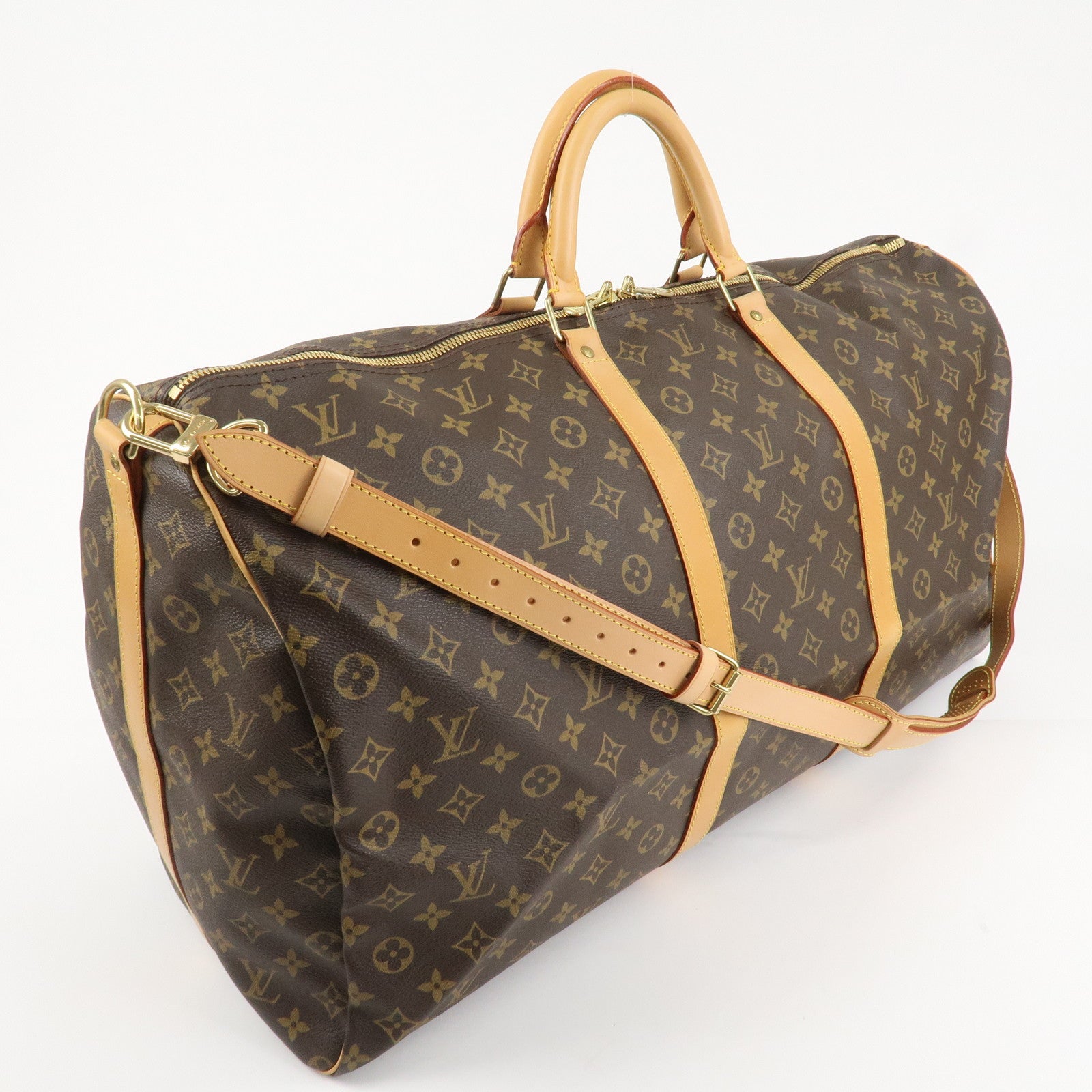 Louis Vuitton Monogram Keep All Bandouliere 60 Bag Brown M41412 Used
