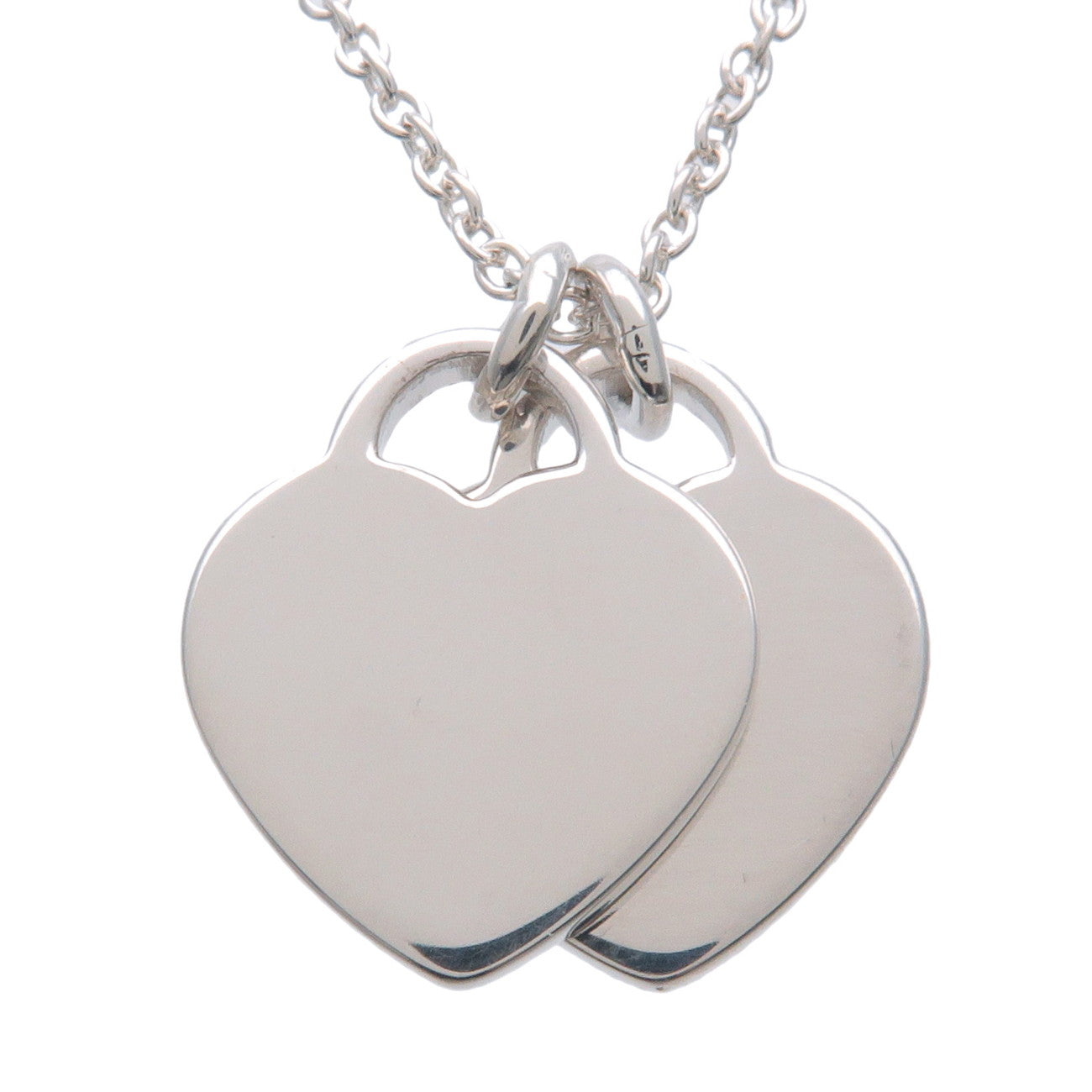 Tiffany & Co Return to Tiffany Mini Double Heart Tag Necklace SV925 Used