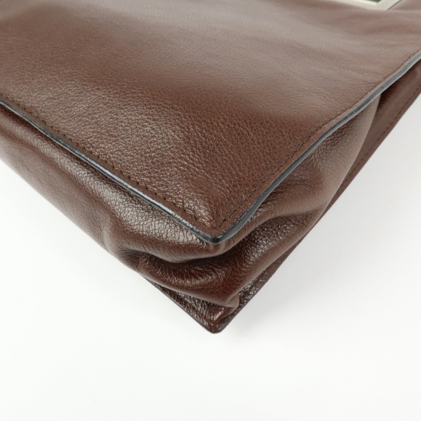 BOTTEGA VENETA Leather Square Hand Bag Brown