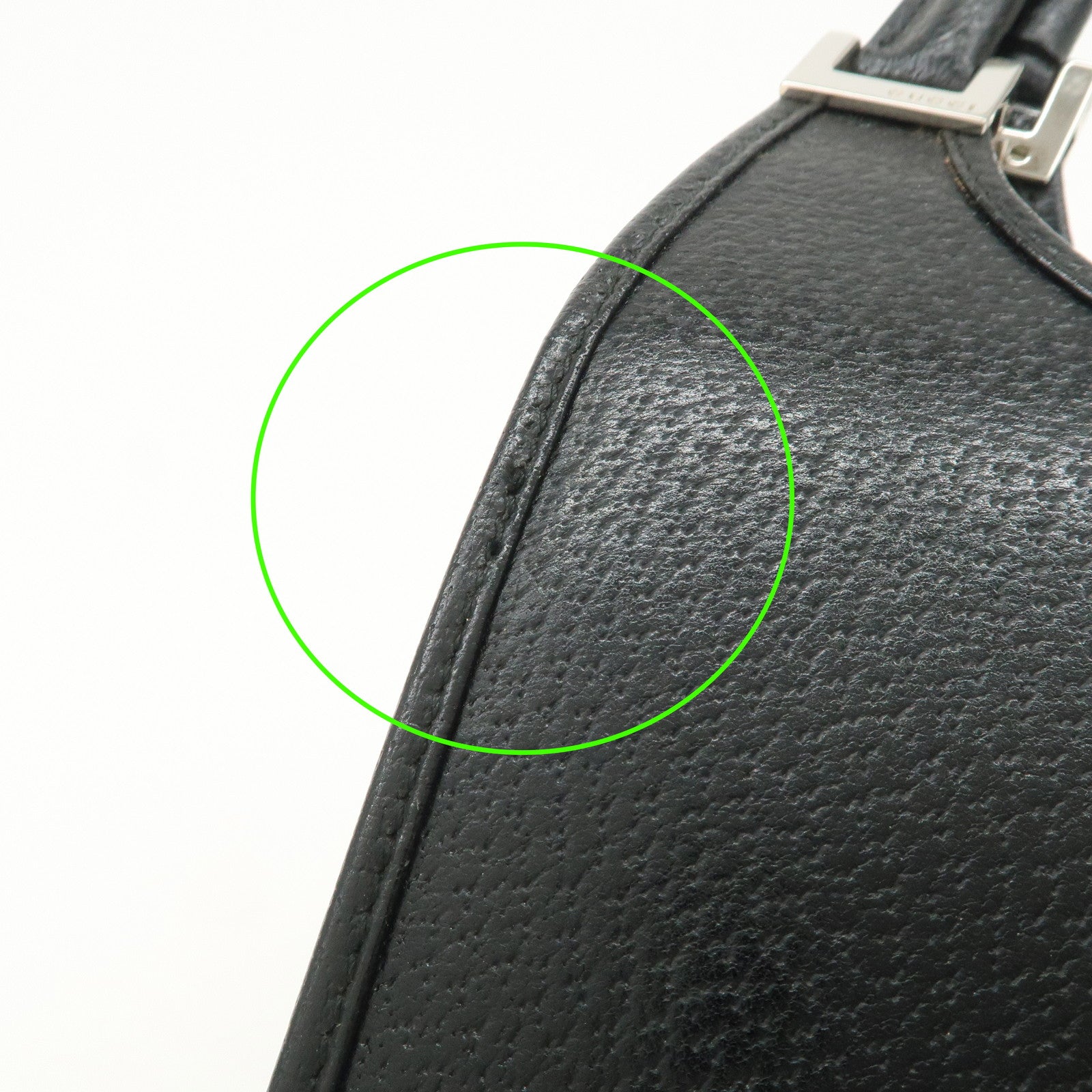 GUCCI Jackie Logo Leather Hand Bag Shoulder Bag Black 002.1068