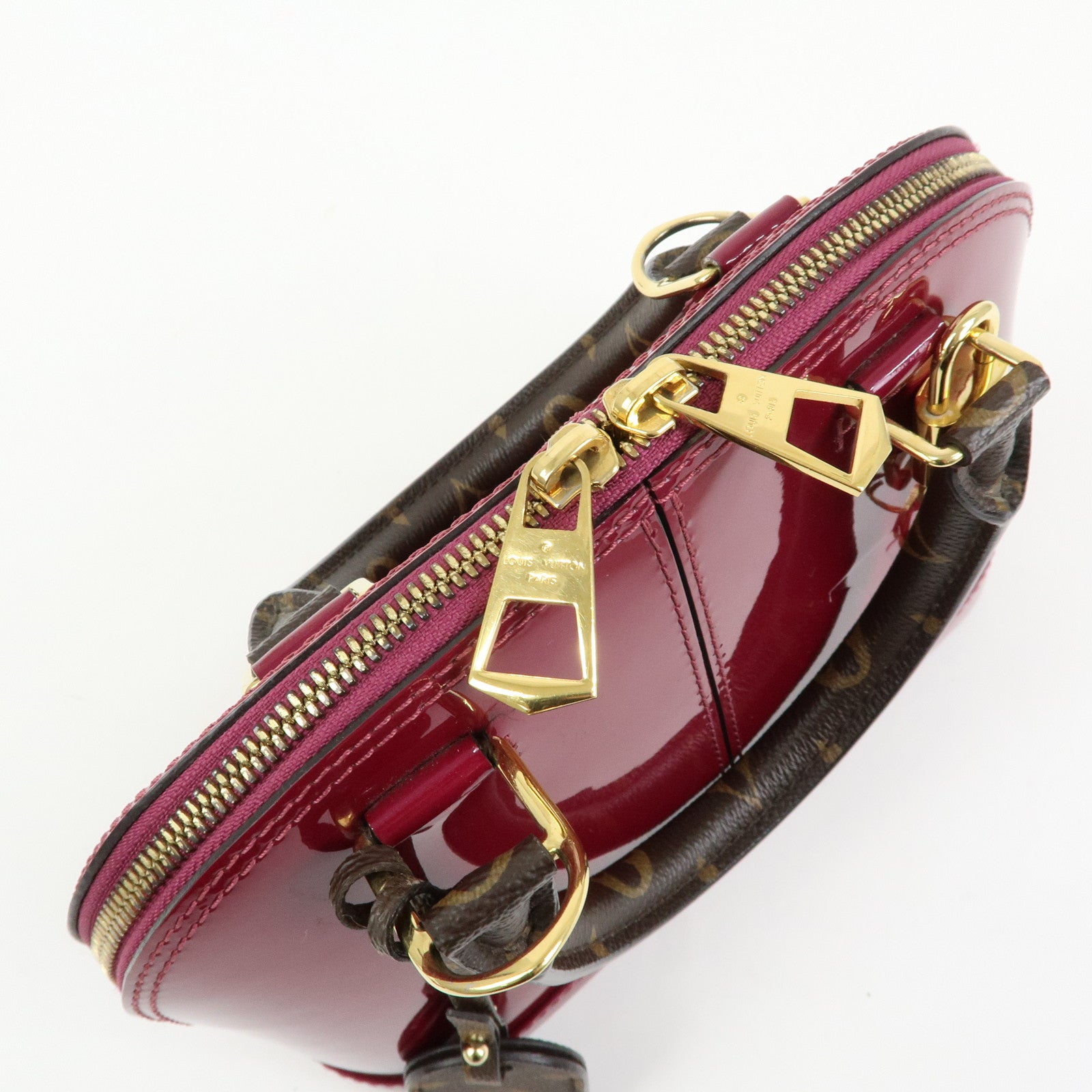 Louis Vuitton Monogram Vernis Alma BB 2Way Bag Magenta M54785