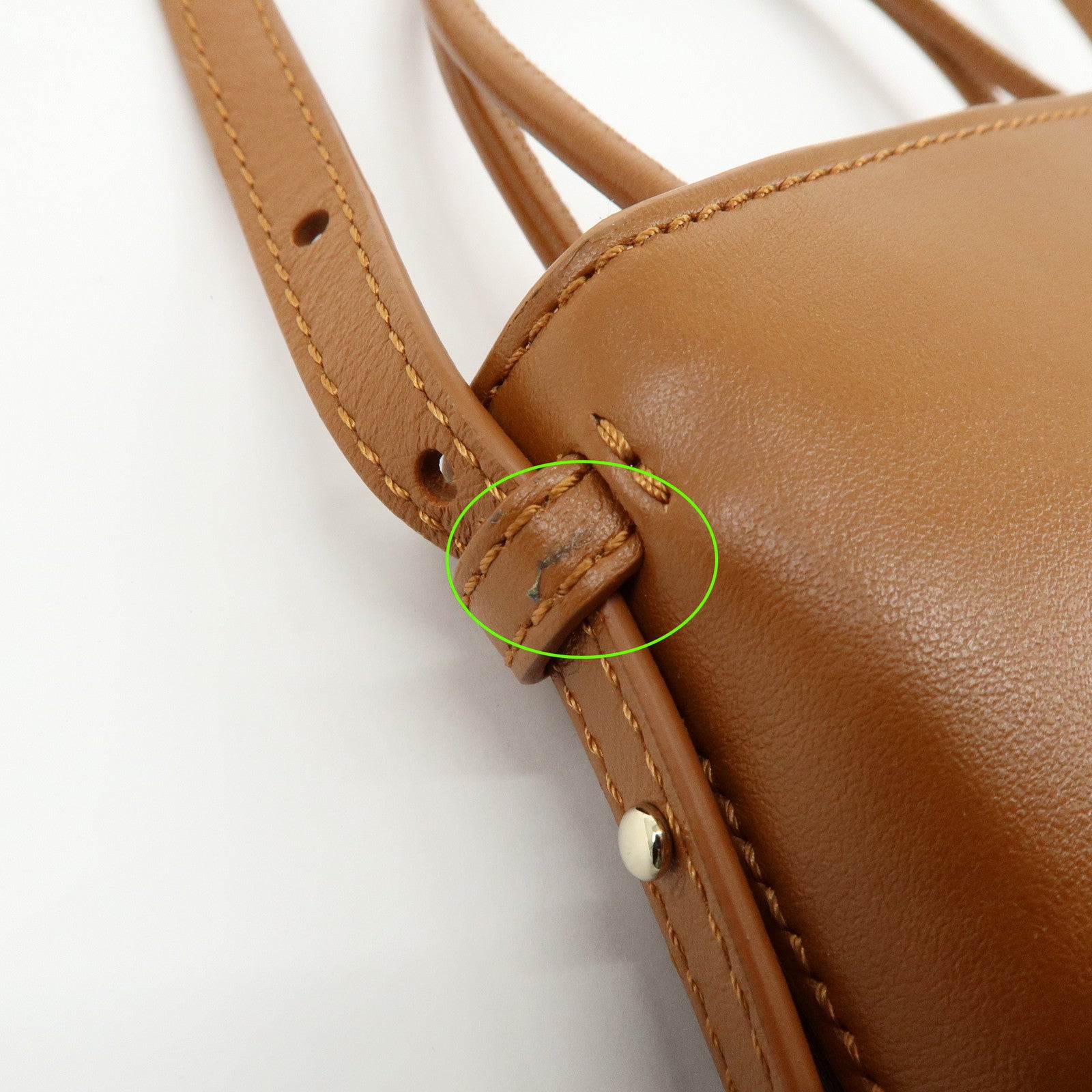 Chloe Micro Tote Bag Leather 2Way Bag Shoulder Bag Hand Bag Camel