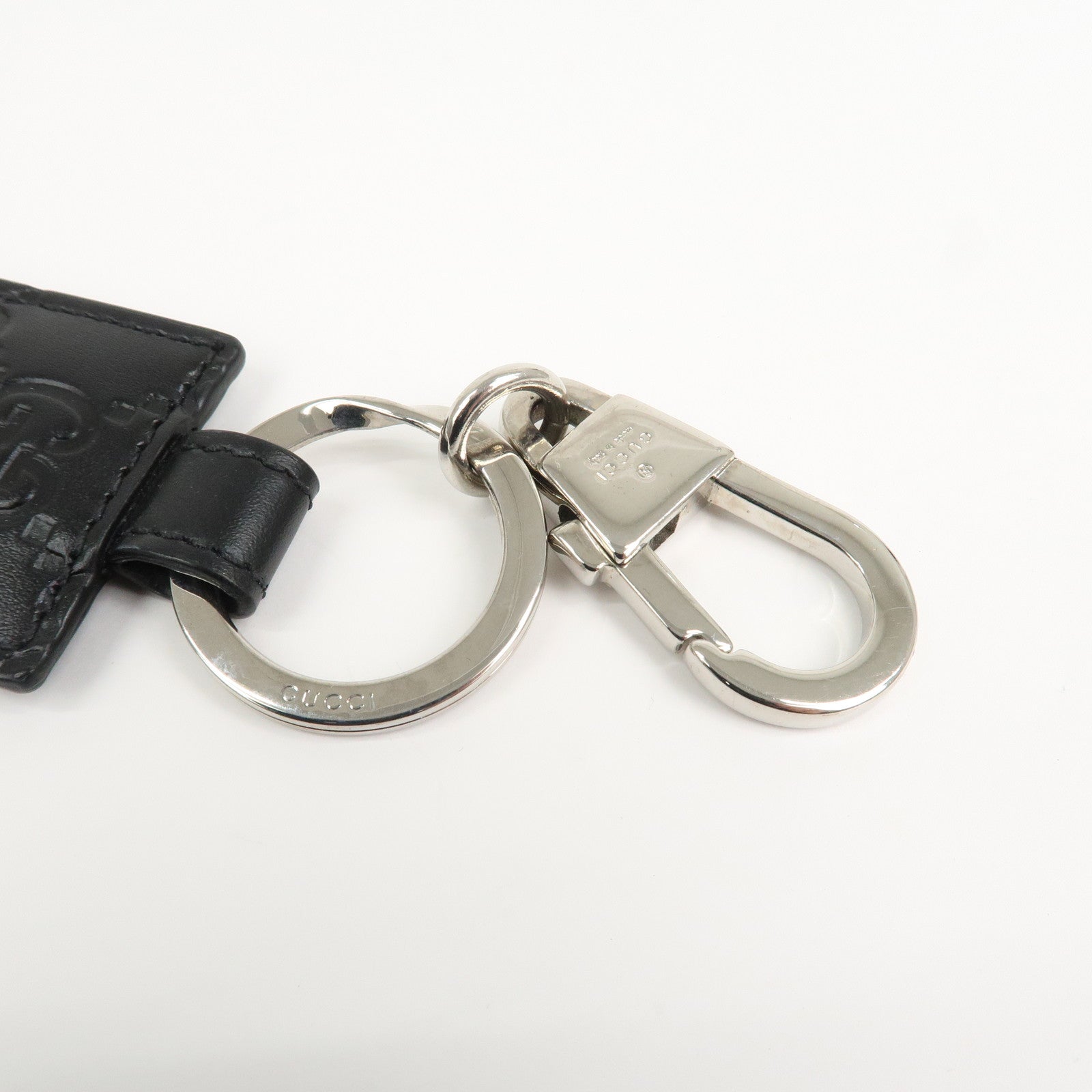 GUCCI Guccissima Dorian Leather Bag Key charm Black 479136