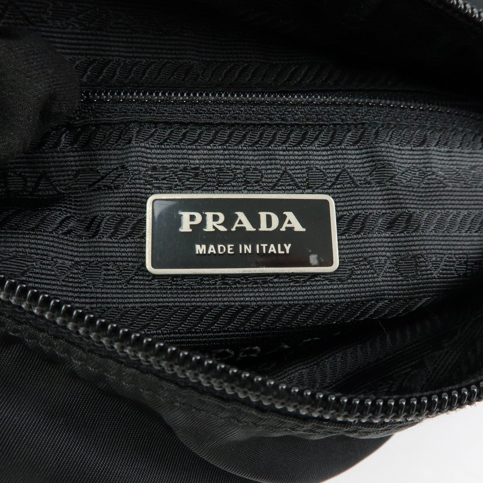 PRADA Triangle Logo Nylon Shoulder Bag Crossbody Bag Black BT8994
