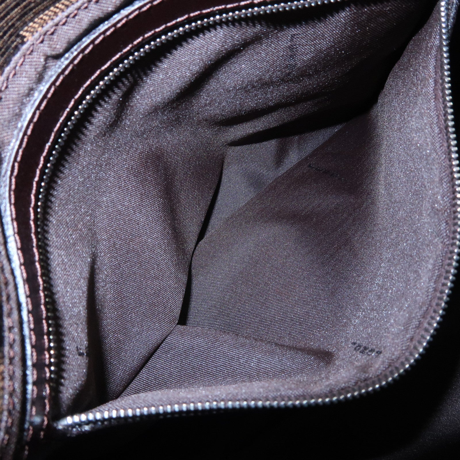 FENDI Zucca Canvas Leather Shoulder Bag Hand Bag Brown Black 26426 Used