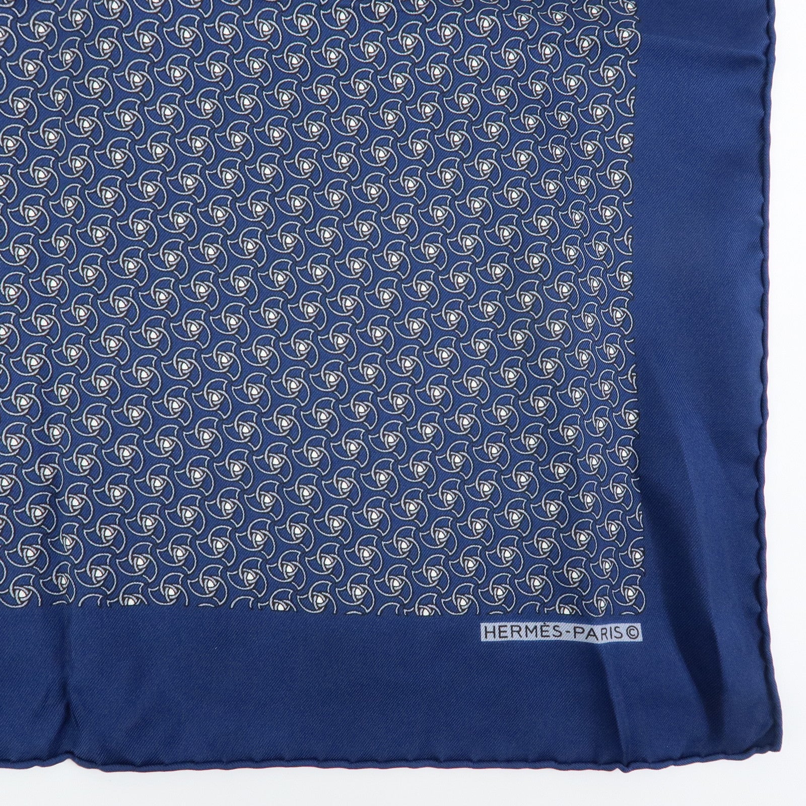 HERMES Carre 45 Set of 2 Silk 100% Scarf Navy Green