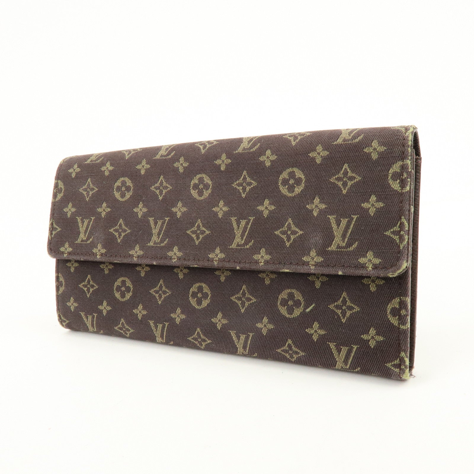 Louis Vuitton Monogram Mini Lin Canvas Long Wallet Brown M95234