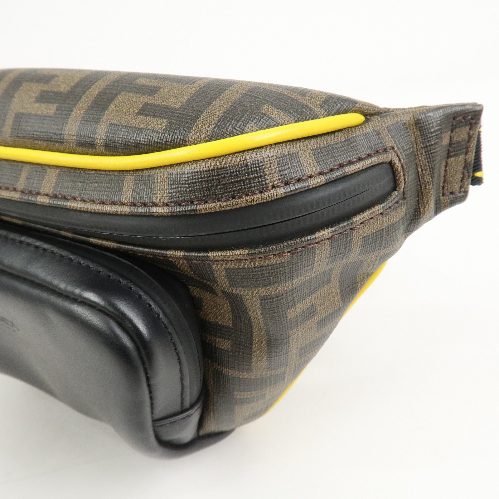 FENDI Zucca Seleria Logo PVC Leather Waist Bag Body Bag 7VA446
