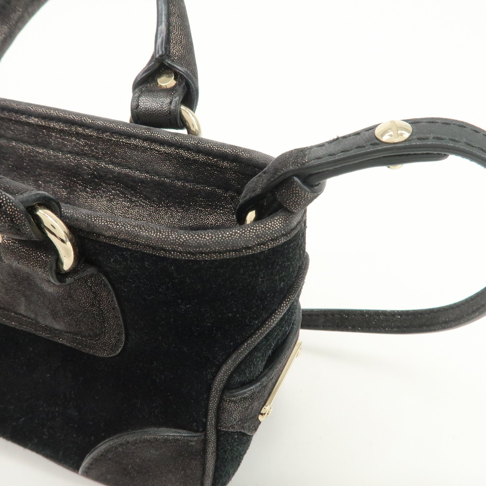 CELINE Leather Mini Boogie Bag 2Way Bag Shoulder Bag Black