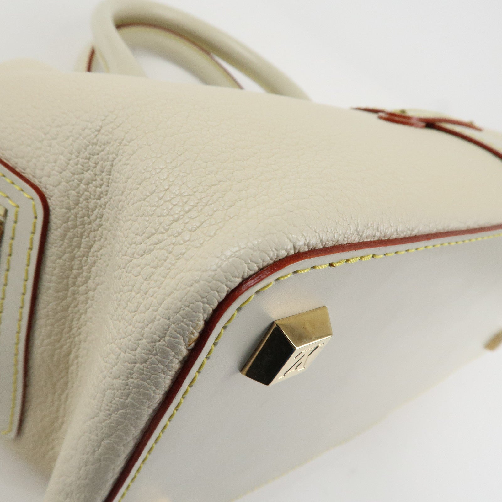 Louis Vuitton Suhari Leather PM Blanc Ivory Gold Hardware M91811 Used