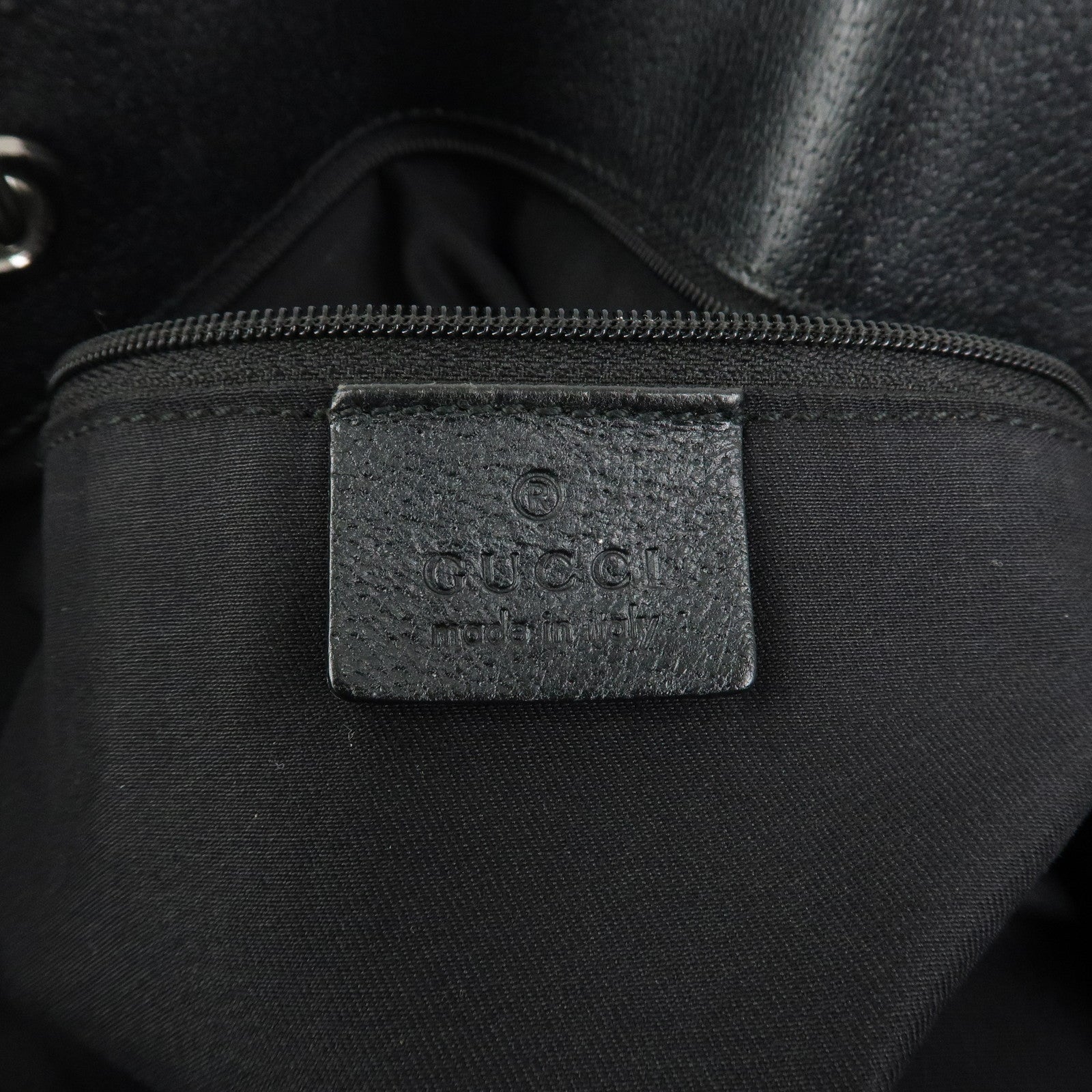 GUCCI GG Canvas Leather Tote Bag Shoulder Bag Hand Bag Black 120836