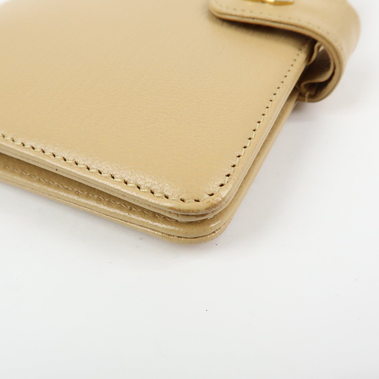 CHANEL COCO Mark Calf Skin Agenda Cover Planner Cover Beige