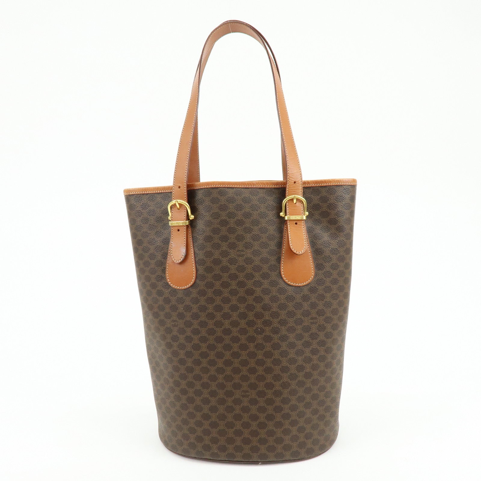 CELINE Macadam PVC Leather Tote Bag Shoulder Bag Brown