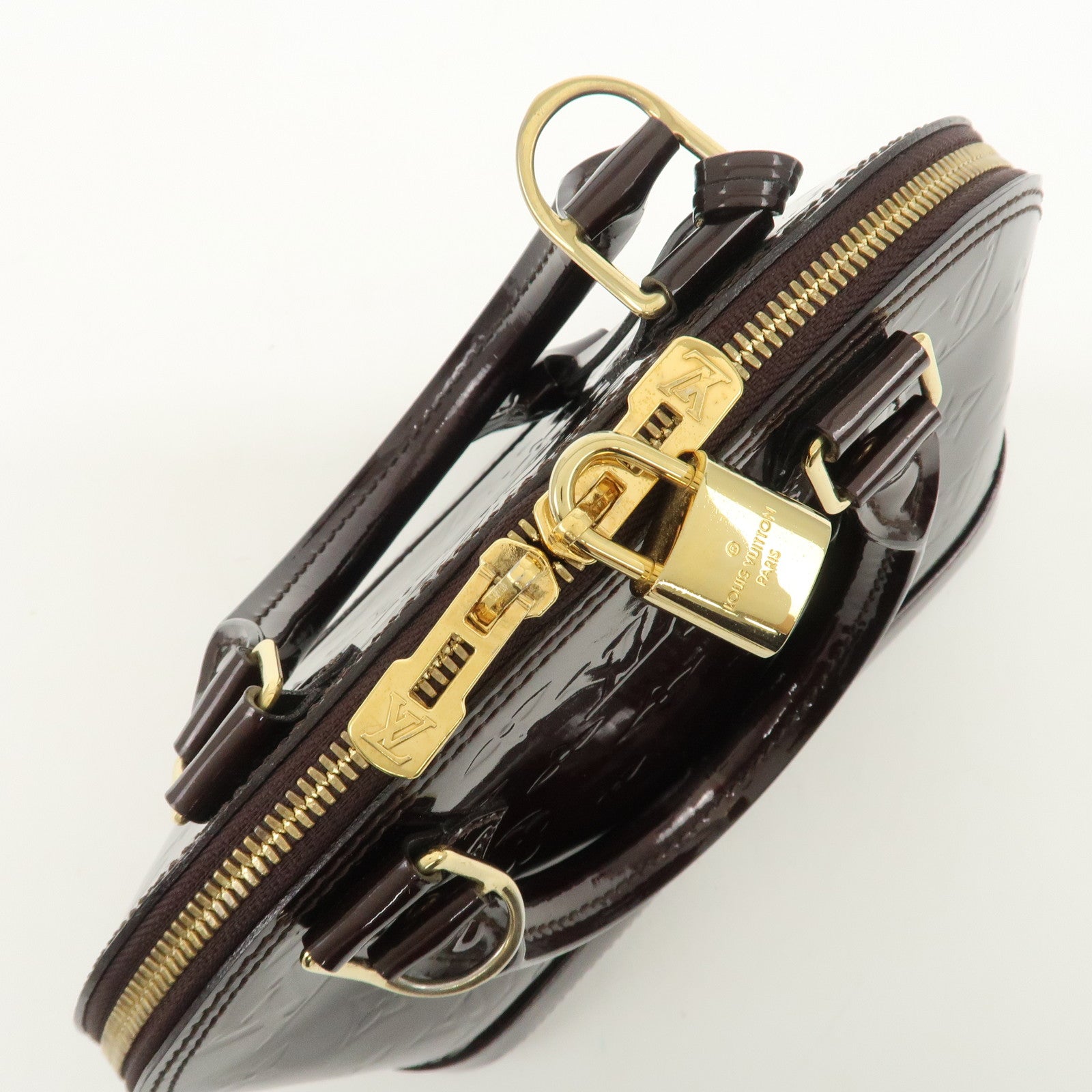 Louis Vuitton Monogram Vernis Alma BB 2Way Hand Bag Amarante M91678