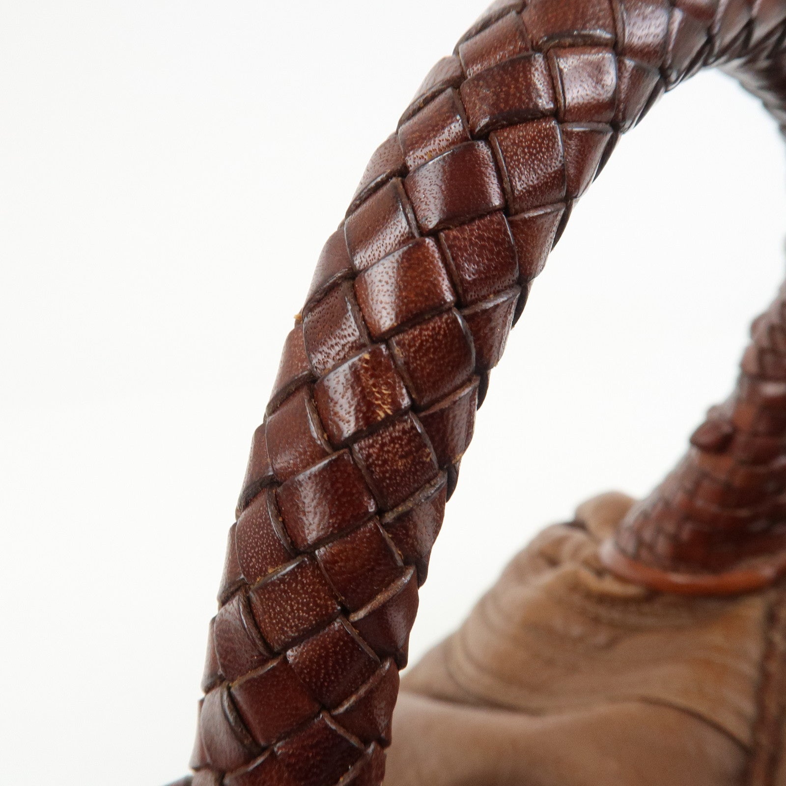 FENDI Logo Leather Mini Spy Bag Hand Bag Brown 8BL078