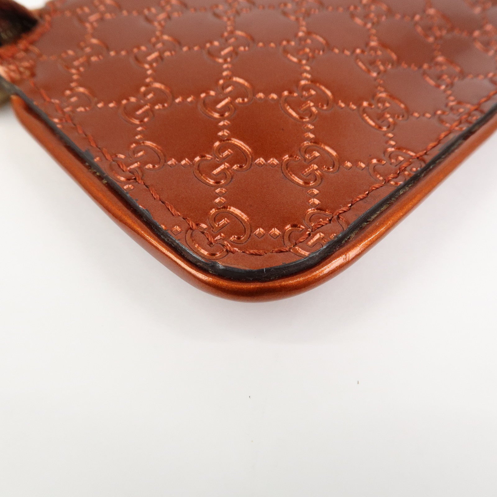 GUCCI Guccissima Leather Coin Case Key Hook Brown 233183