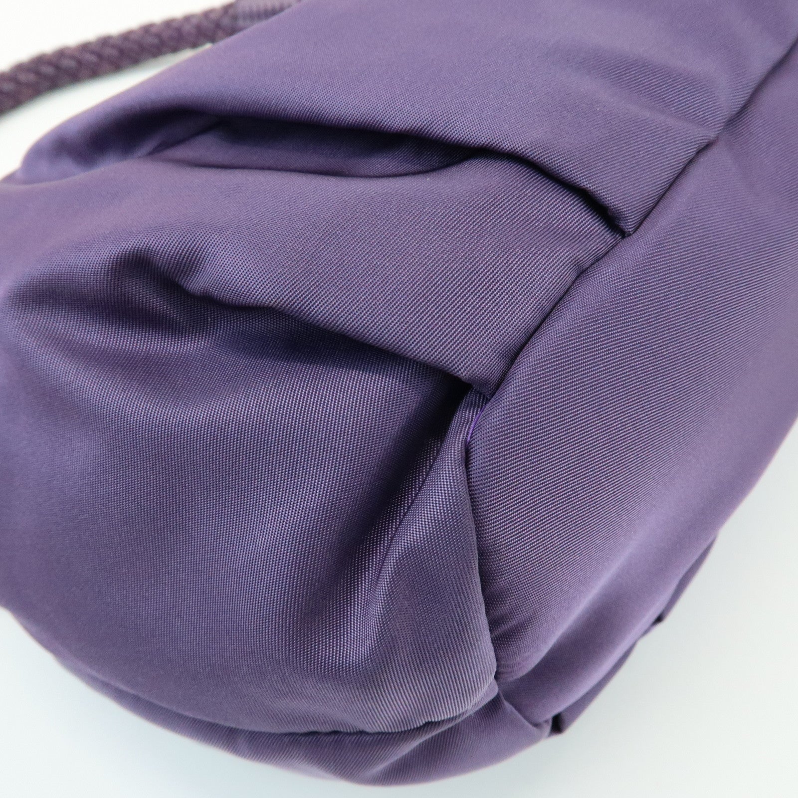 PRADA Ribbon Nylon Leather Shoulder Bag Hand Bag Purple BR4237