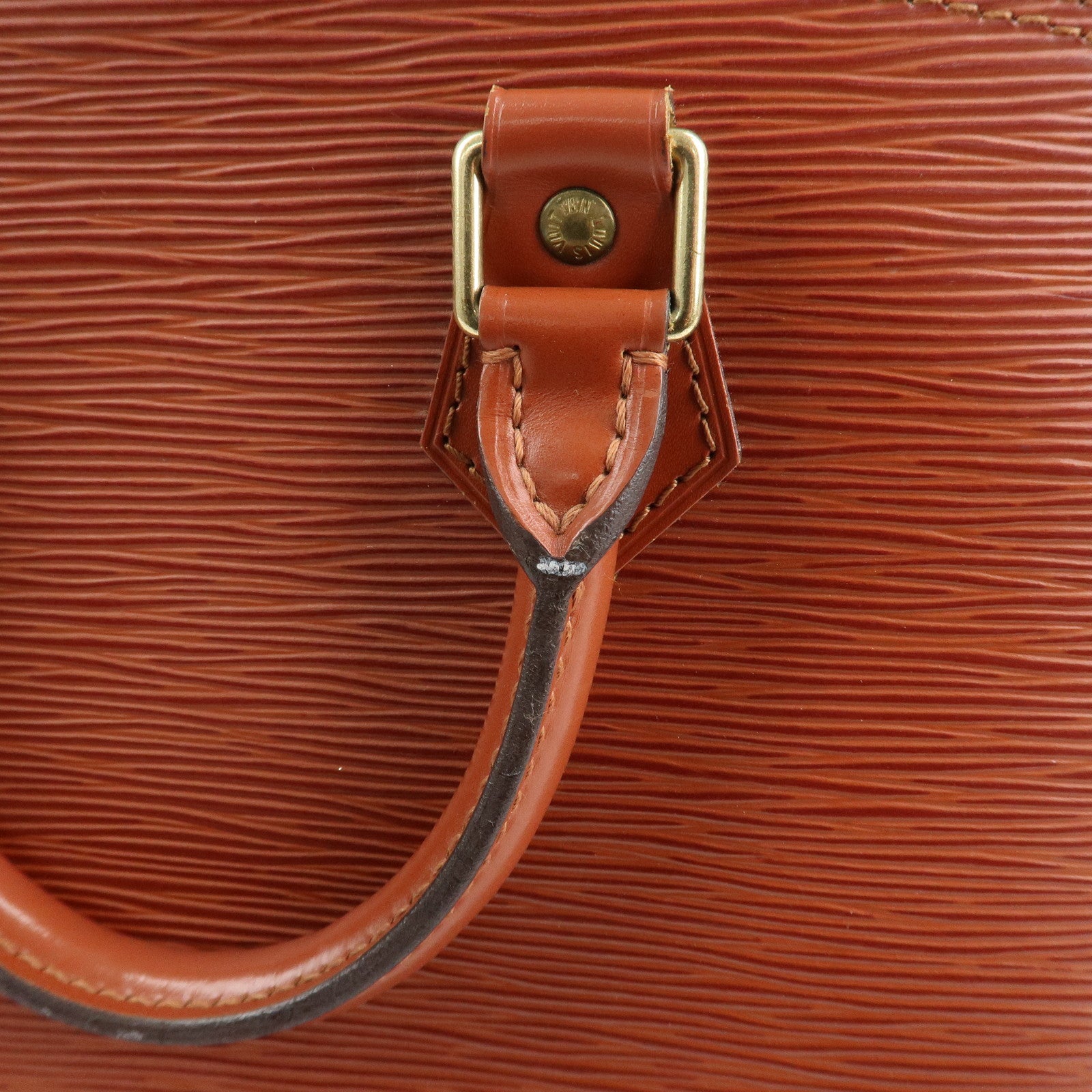 Louis Vuitton Epi Leather Alma Hand Bag Kenya Brown M52143 Used