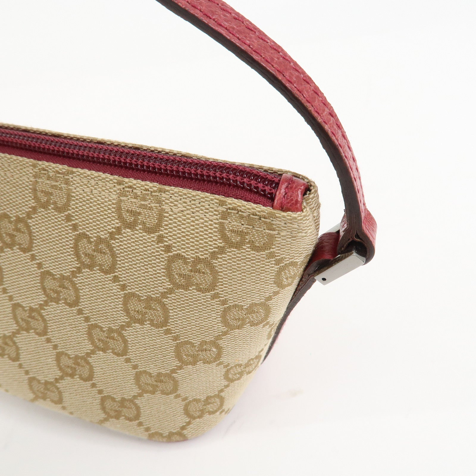 GUCCI Boat Bag GG Canvas Leather Hand Bag Light Brown 07198