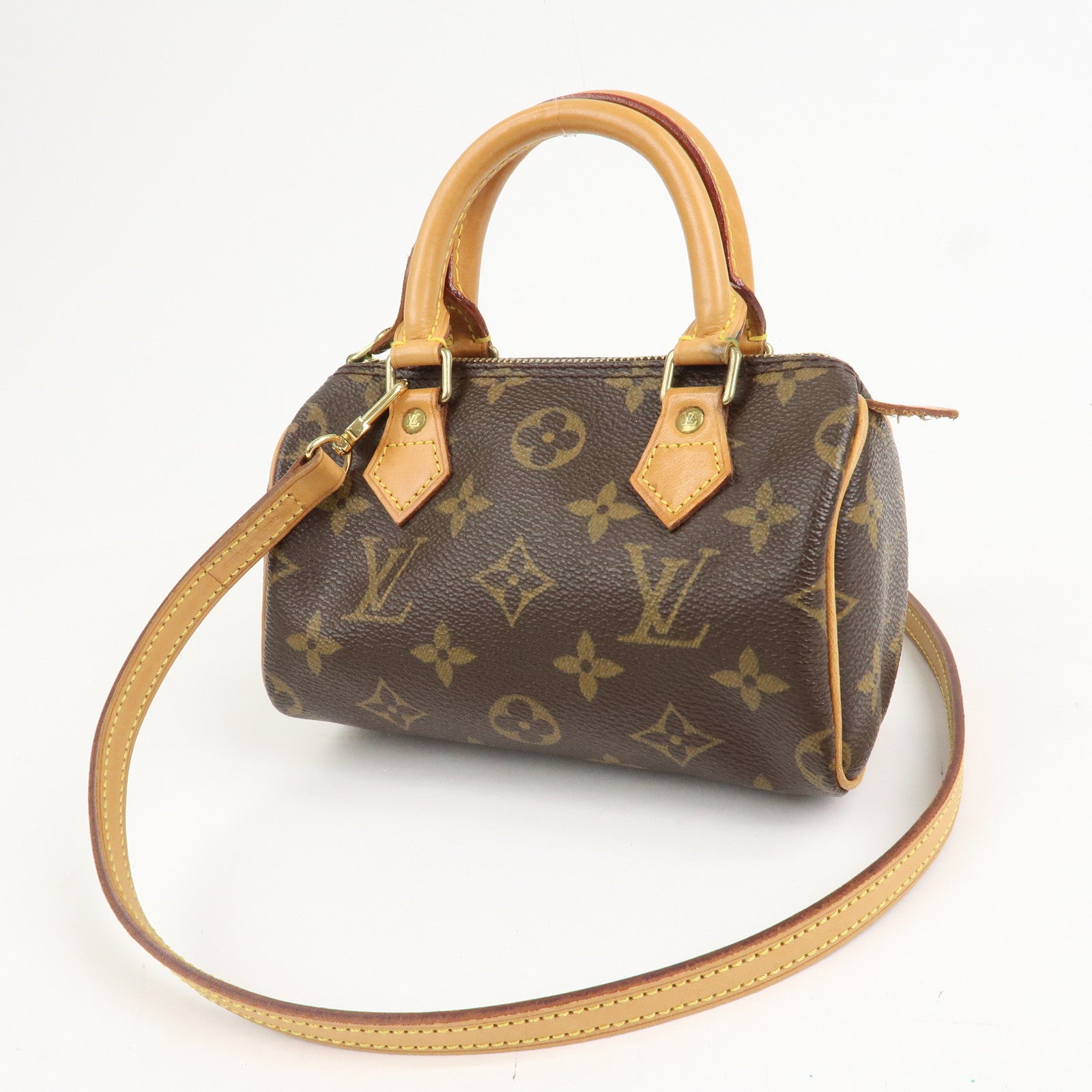 Louis Vuitton Monogram Mini Speedy Hand Bag Brown M41534