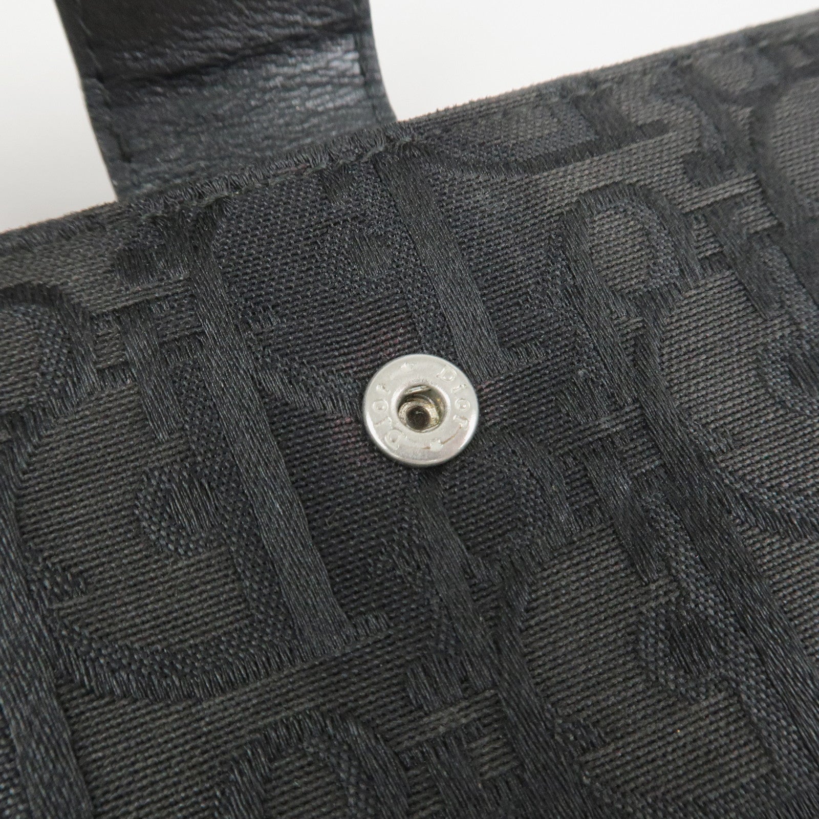 Christian Dior Trotter Canvas Patent Leather Saddle Wallet Black