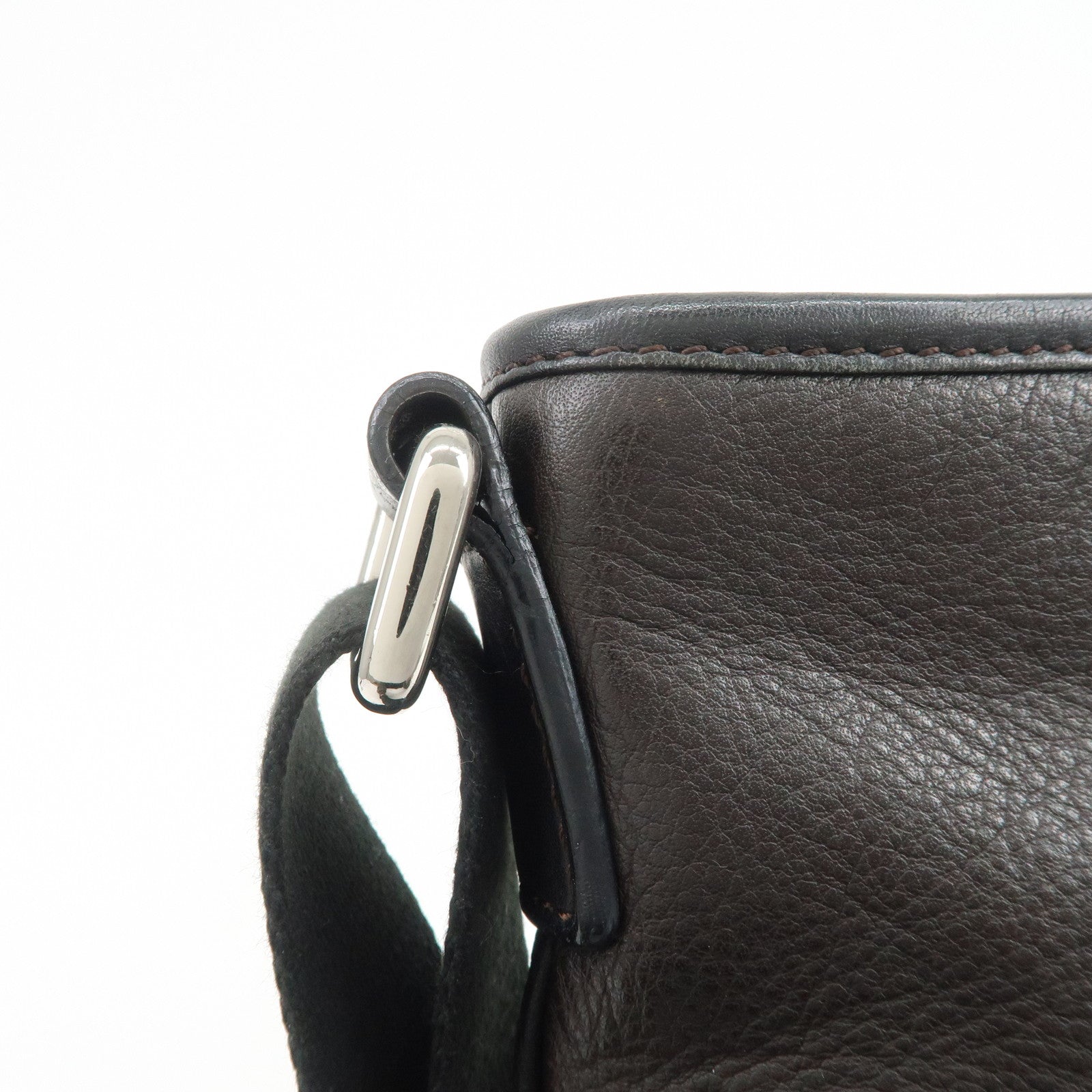 LOEWE Anagram Logo Leather Shoulder Bag Crossbody Bag Dark Brown