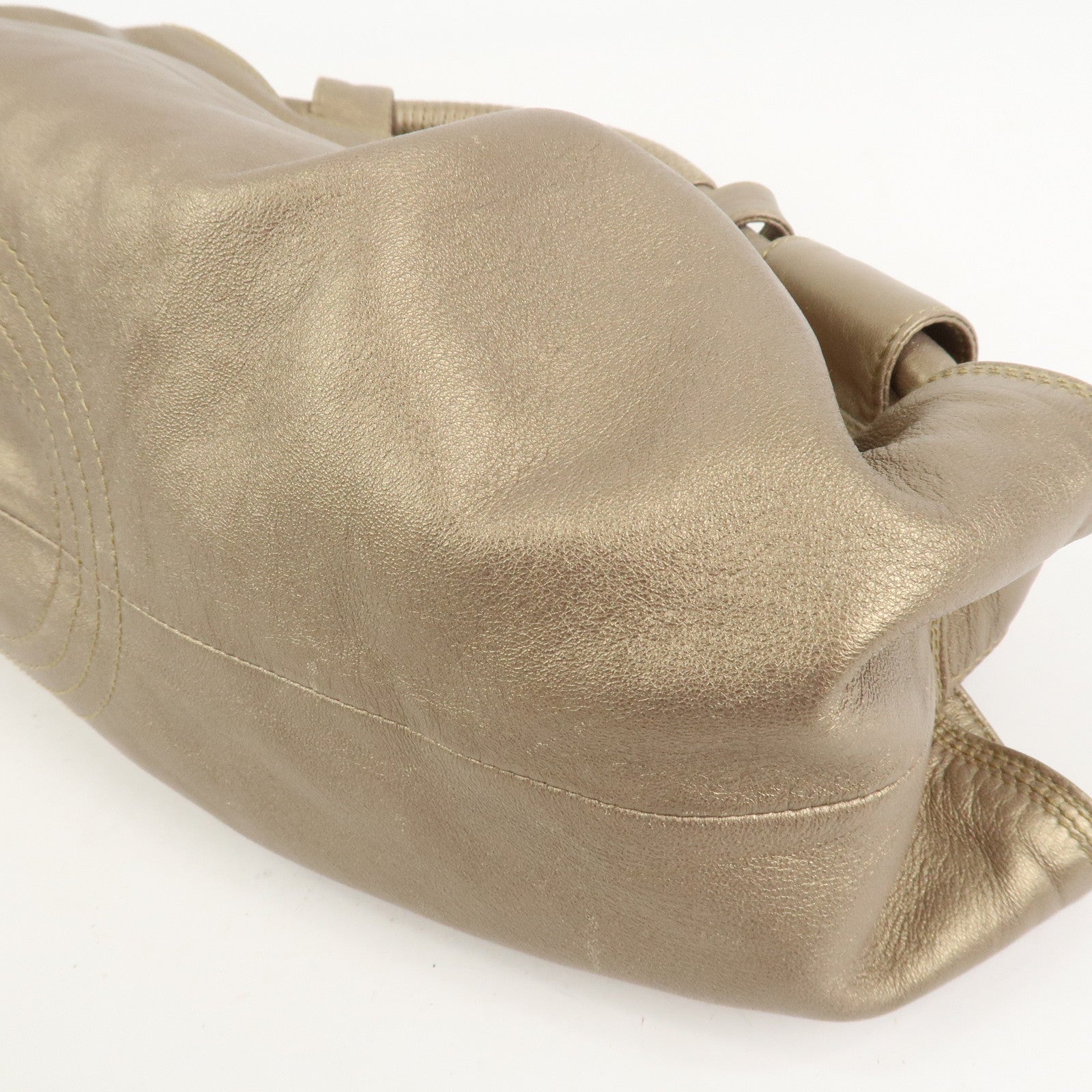LOEWE Anagram Logo Nappa Aire Nappa Leather Hand Bag Gold