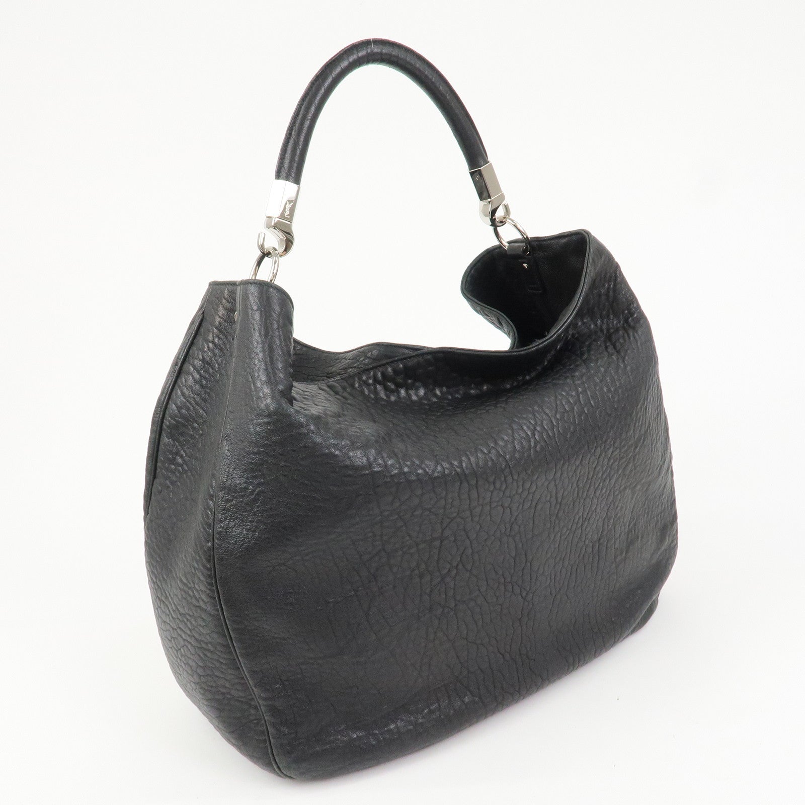 SAINT LAURENT PARIS Leather Shoulder Bag Hand Bag Black 228840