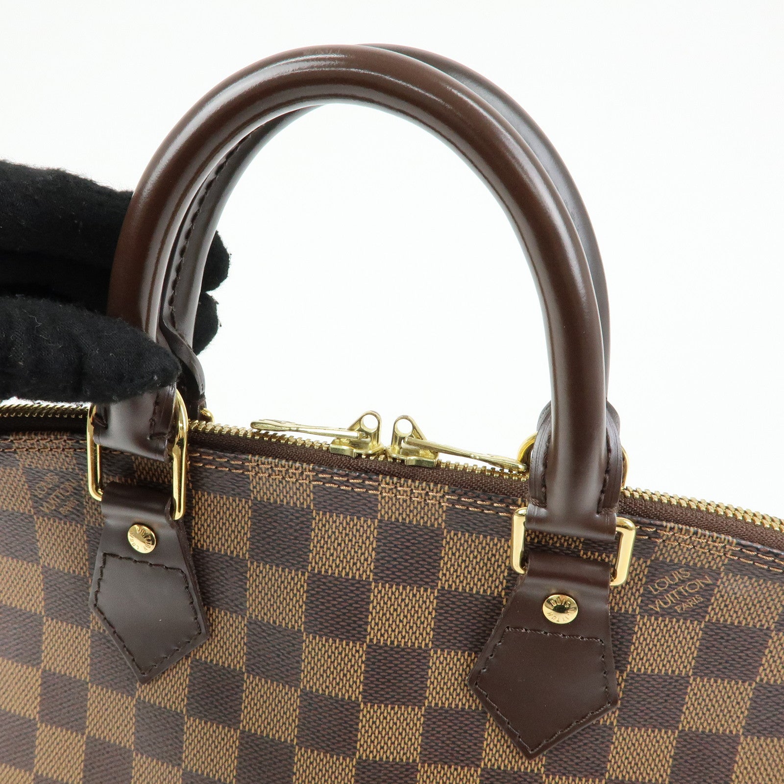 Louis Vuitton Damier Canvas Leather Alma PM Hand Bag Brown N51131