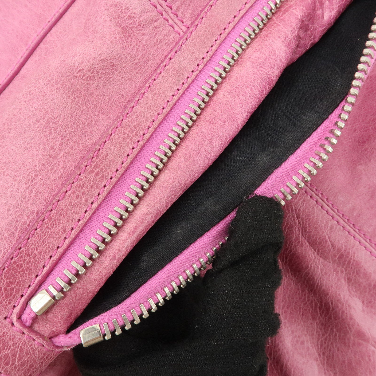 BALENCIAGA The Giant Slim Leather Shoulder Bag Hand Bag Pink 192911 Used