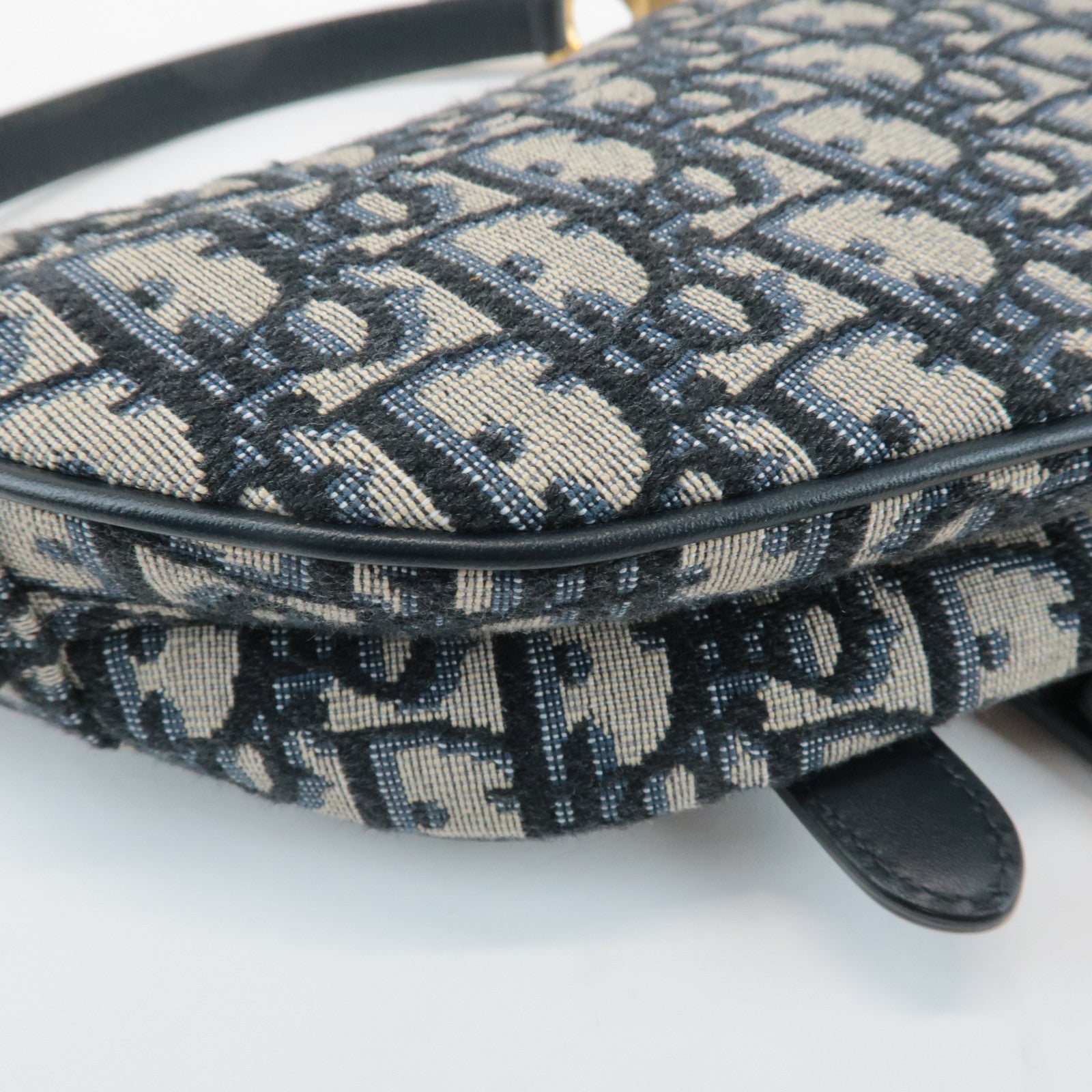 Christian Dior Trotter Jacquard Leather Saddle Mini Shoulder Bag
