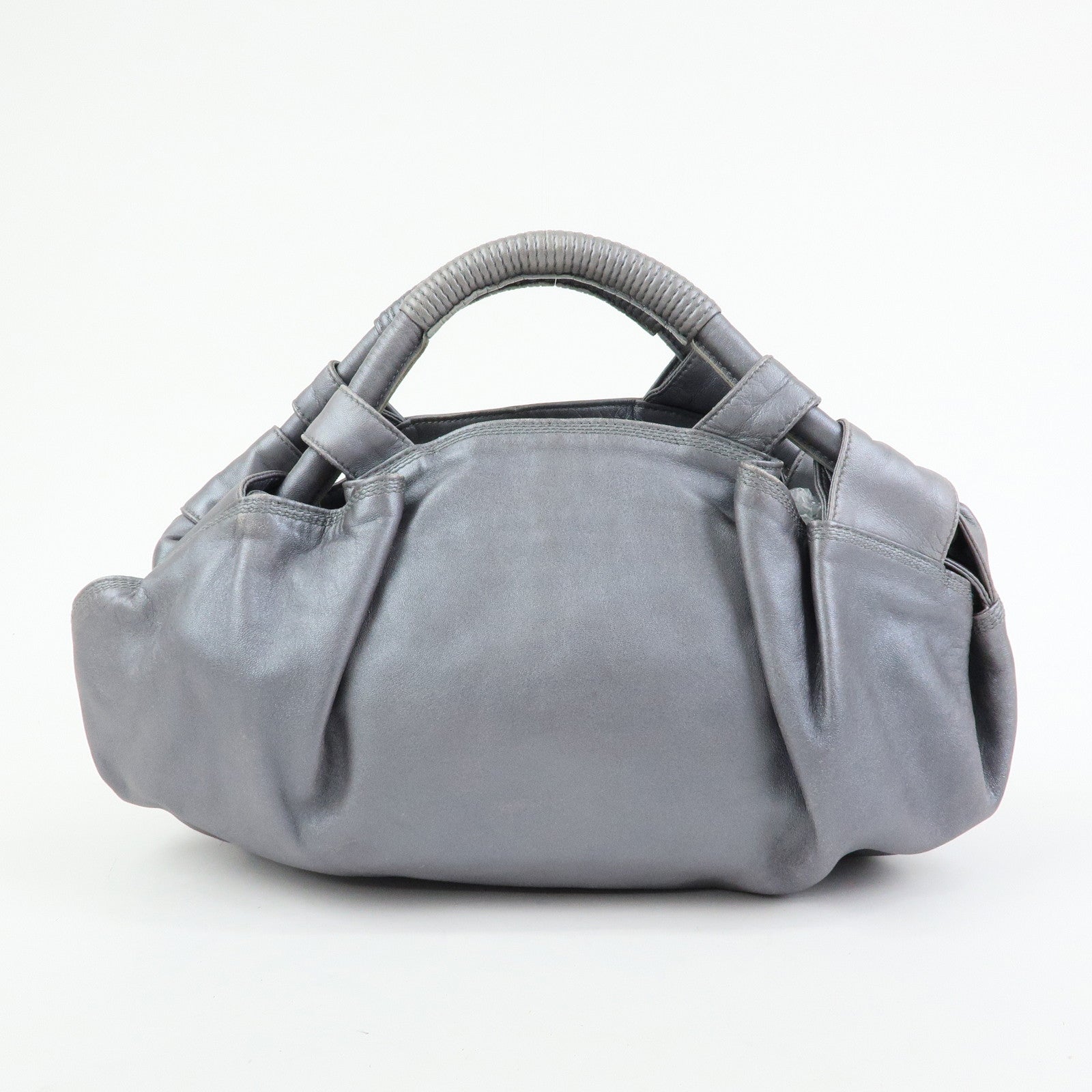 LOEWE Anagram Leather Nappa Aire Hand Bag Tote Bag Gray