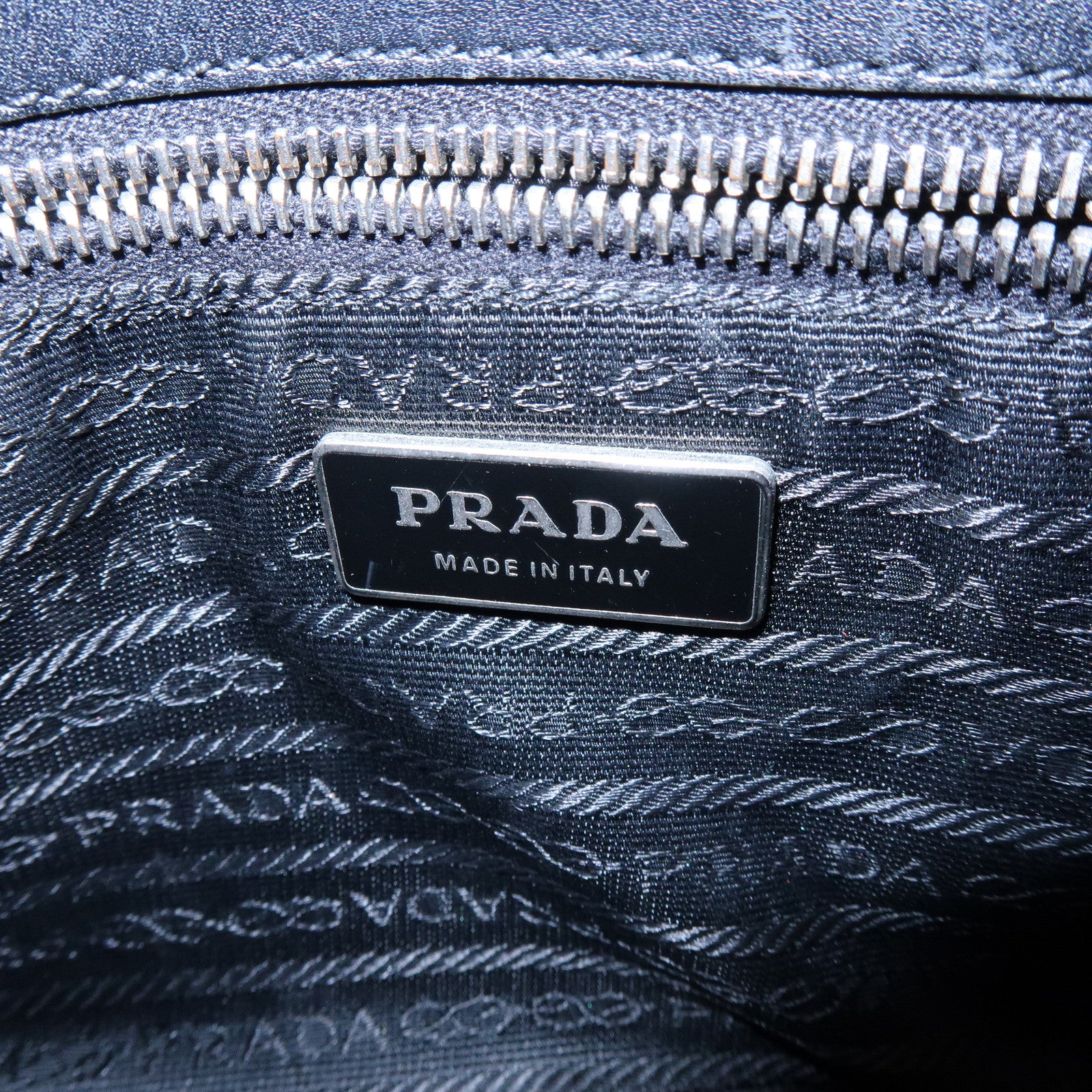 PRADA Leather Shoulder Bag Hand Bag Black