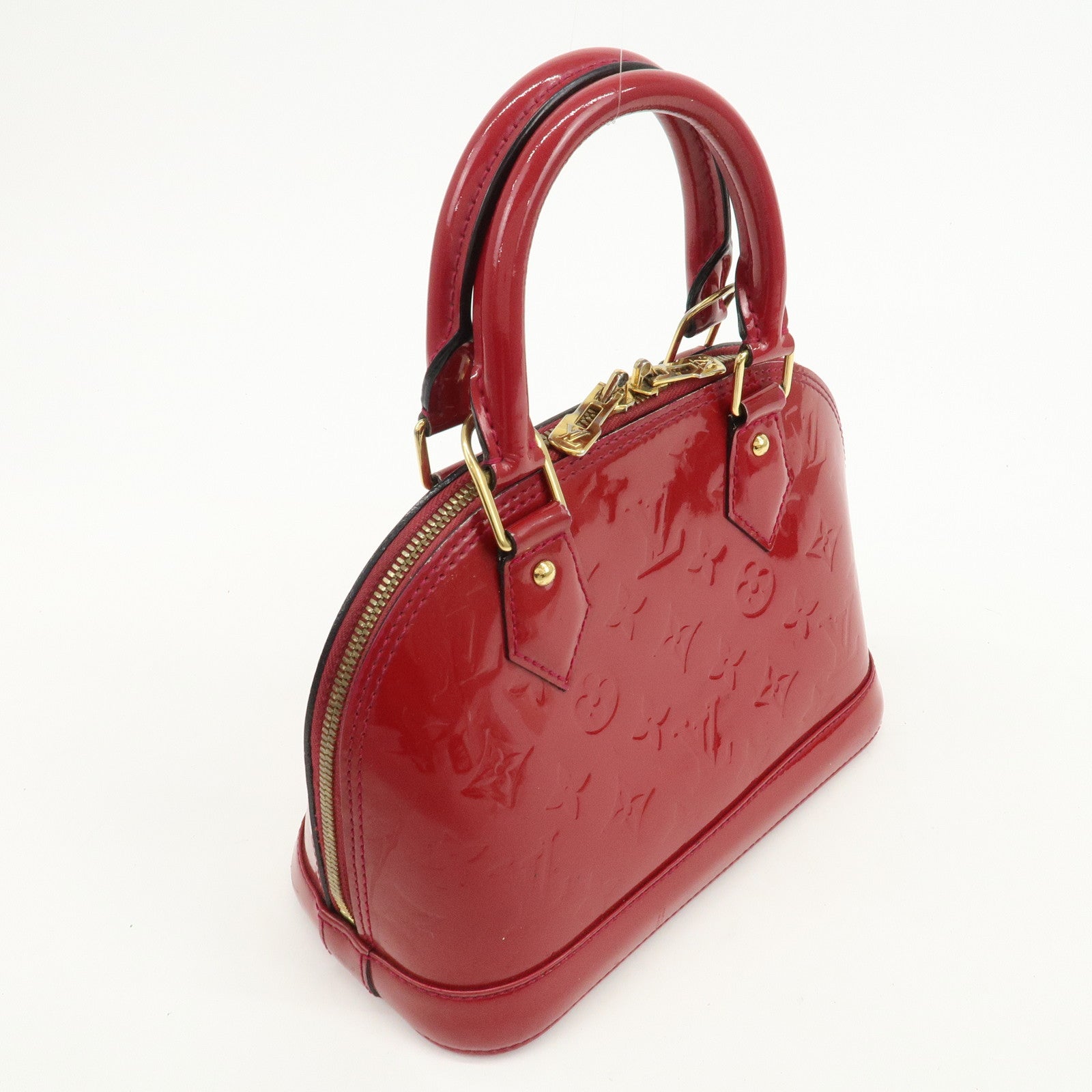 Louis Vuitton Monogram Vernis Alma BB 2Way Hand Bag Rouge M91698