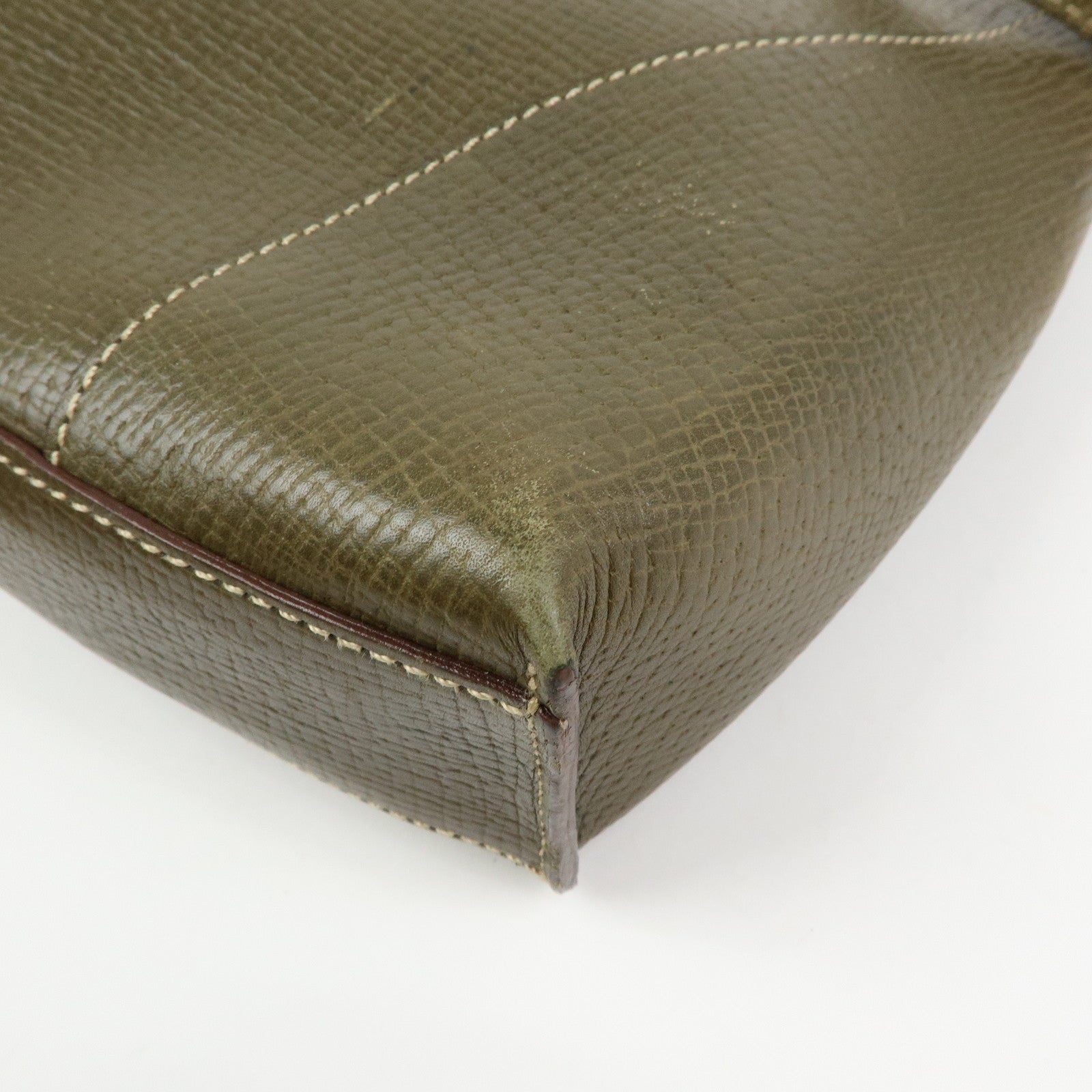 LOEWE Logo Leather Shoulder Bag Crossbody Bag Khaki Green