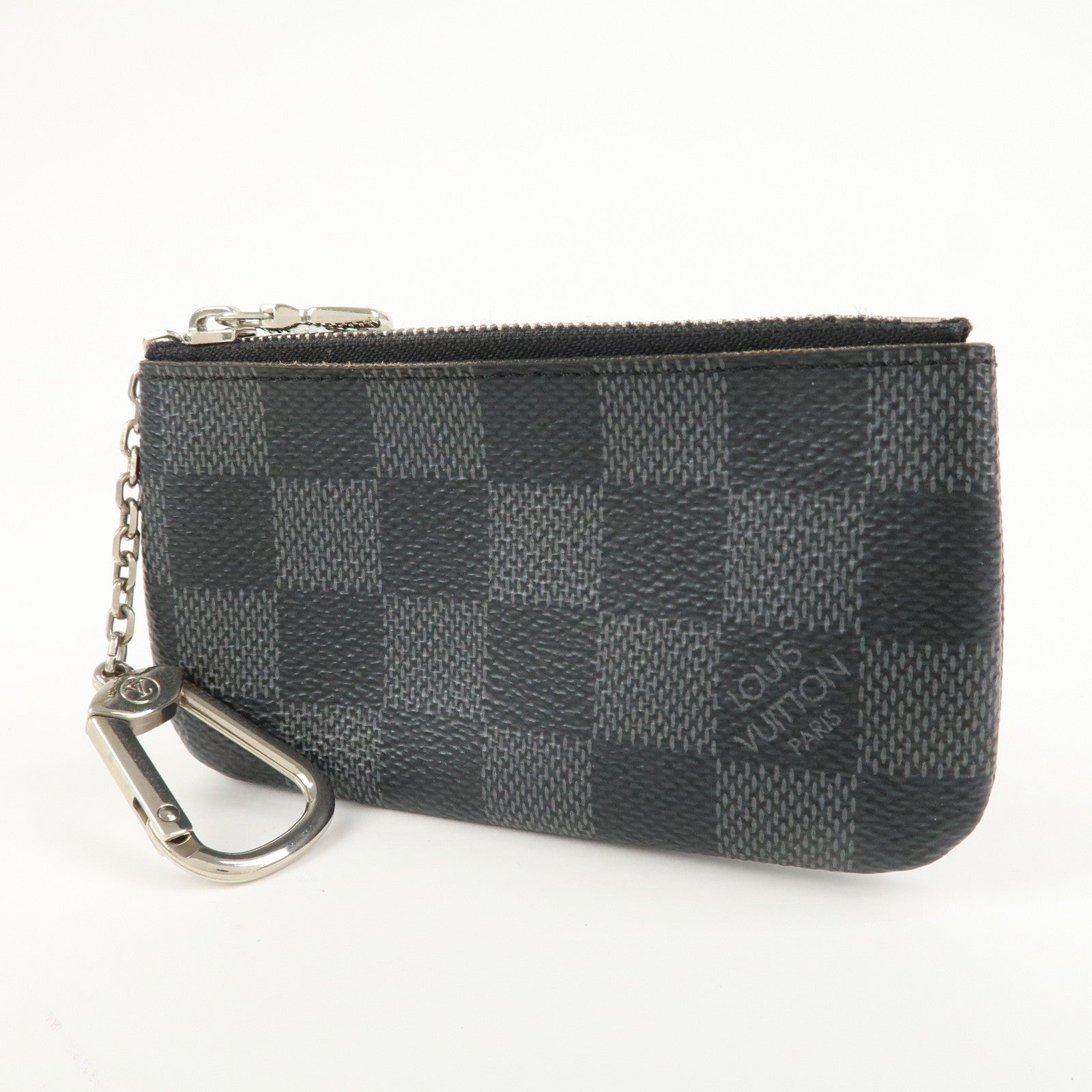 Louis Vuitton Damier Graphite Pochette Cles Coin Case Black N60155 Used
