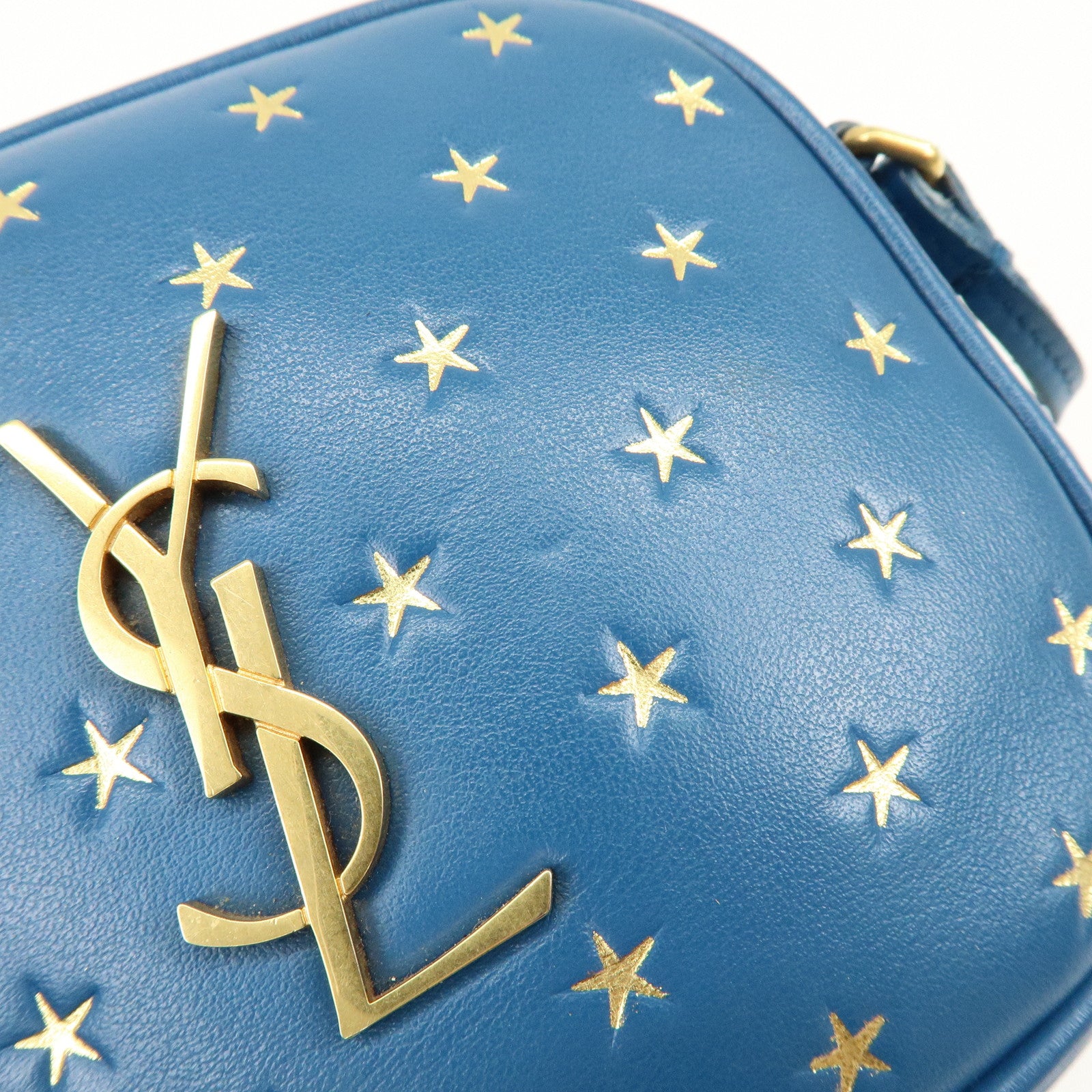 SAINT LAURENT PARIS Leather Shoulder Bag Crossbody Bag Blue