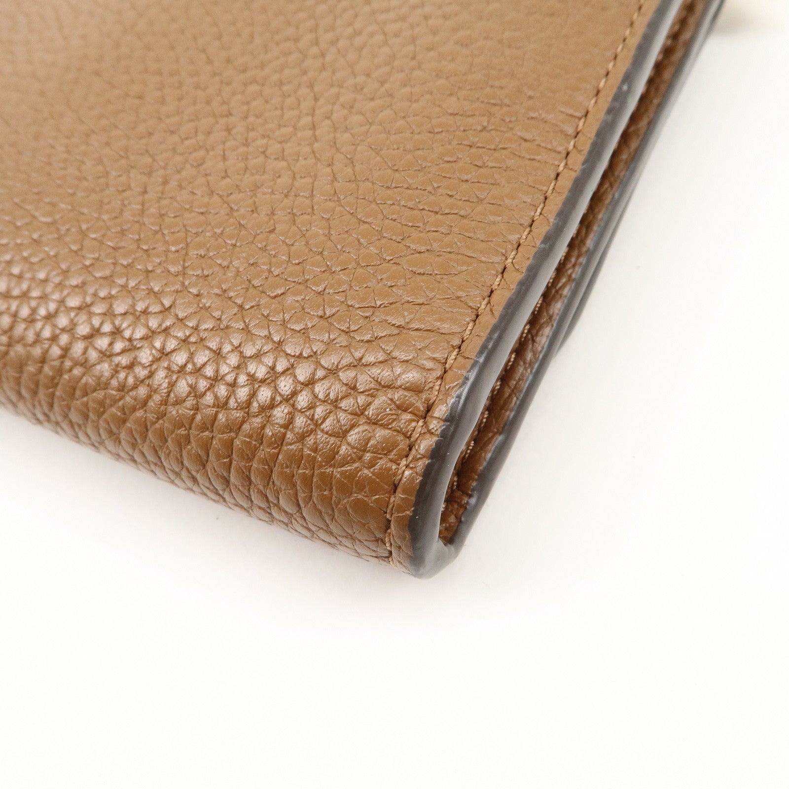 TORY BURCH Leather Shoulder Wallet Brown Used