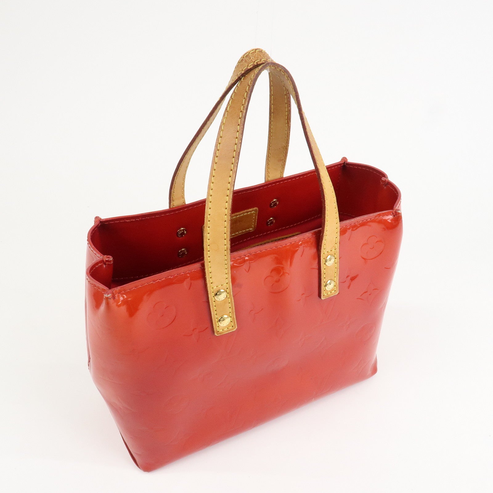 Louis Vuitton Monogram Vernis Lead PM Hand Bag Rouge M91088