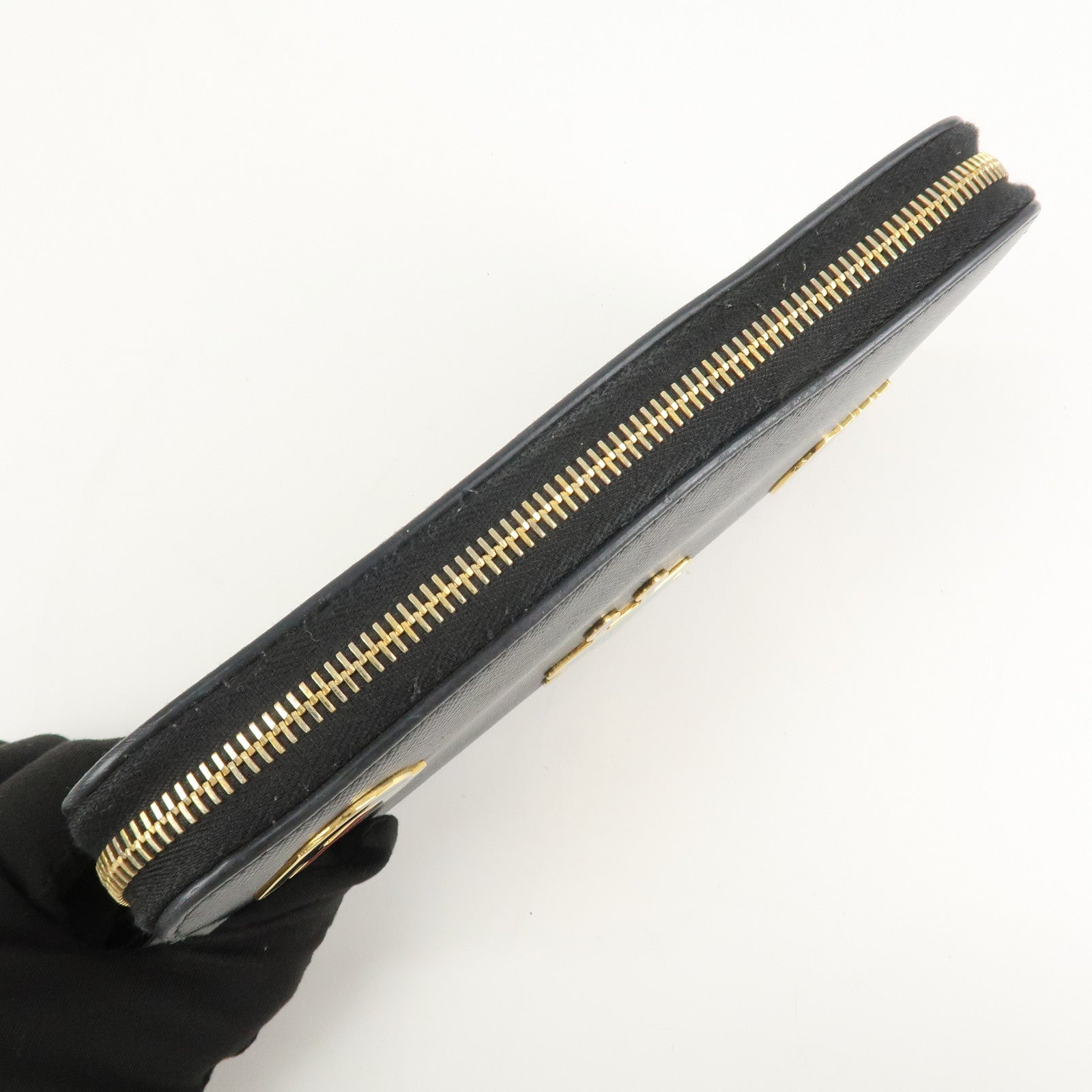 PRADA Logo Saffiano Leather Zippy Long Wallet Black 1ML506