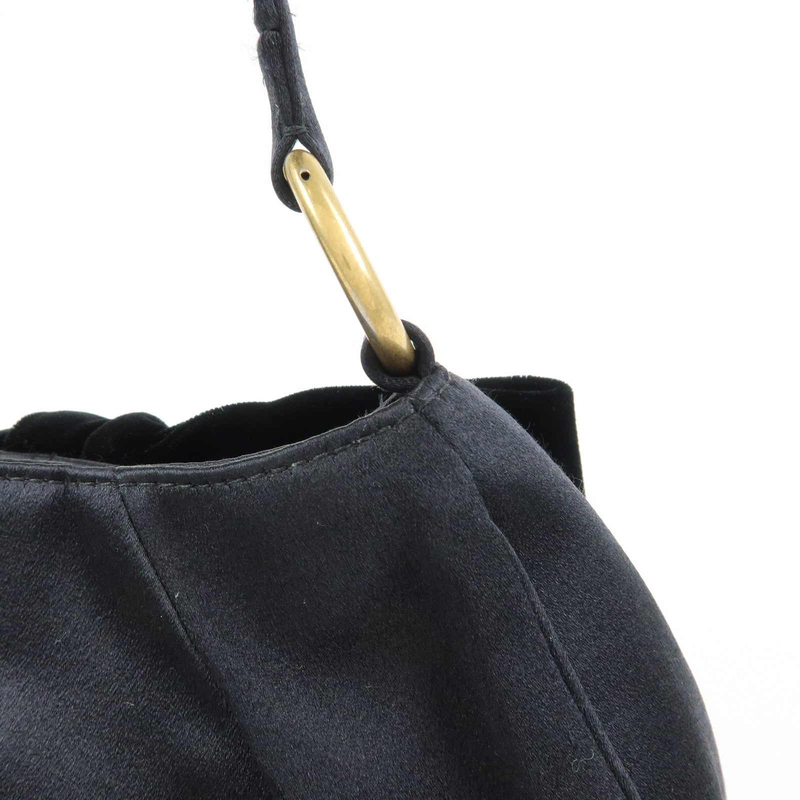 SAINT LAURENT PARIS YSL YVES SAINT LAURENT Velvet Satin Hand Bag